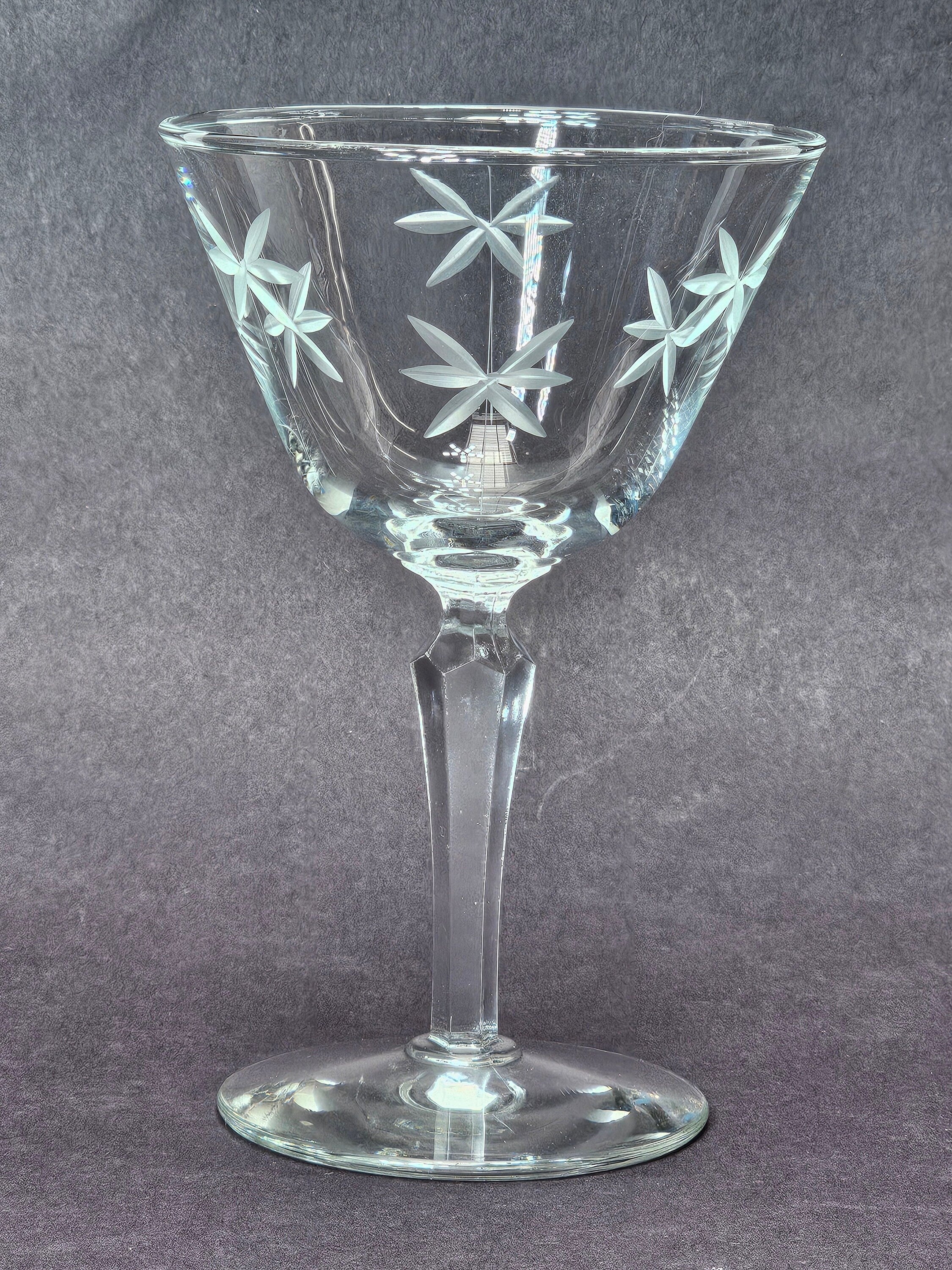 Libbey Clear Candlelight Etched Sherbet Stemmed Champagne Glass