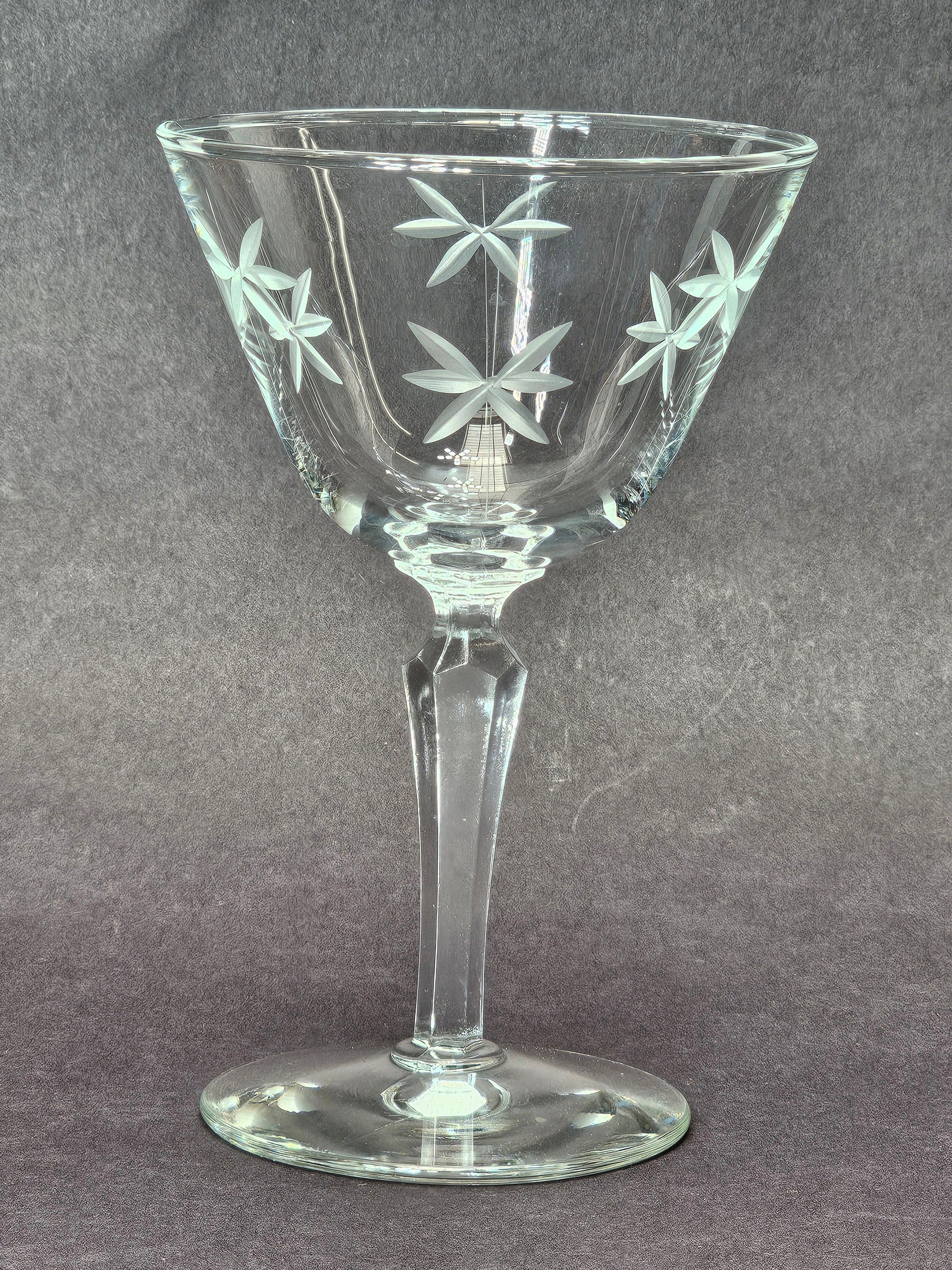 Libbey Clear Candlelight Etched Sherbet Stemmed Champagne Glass