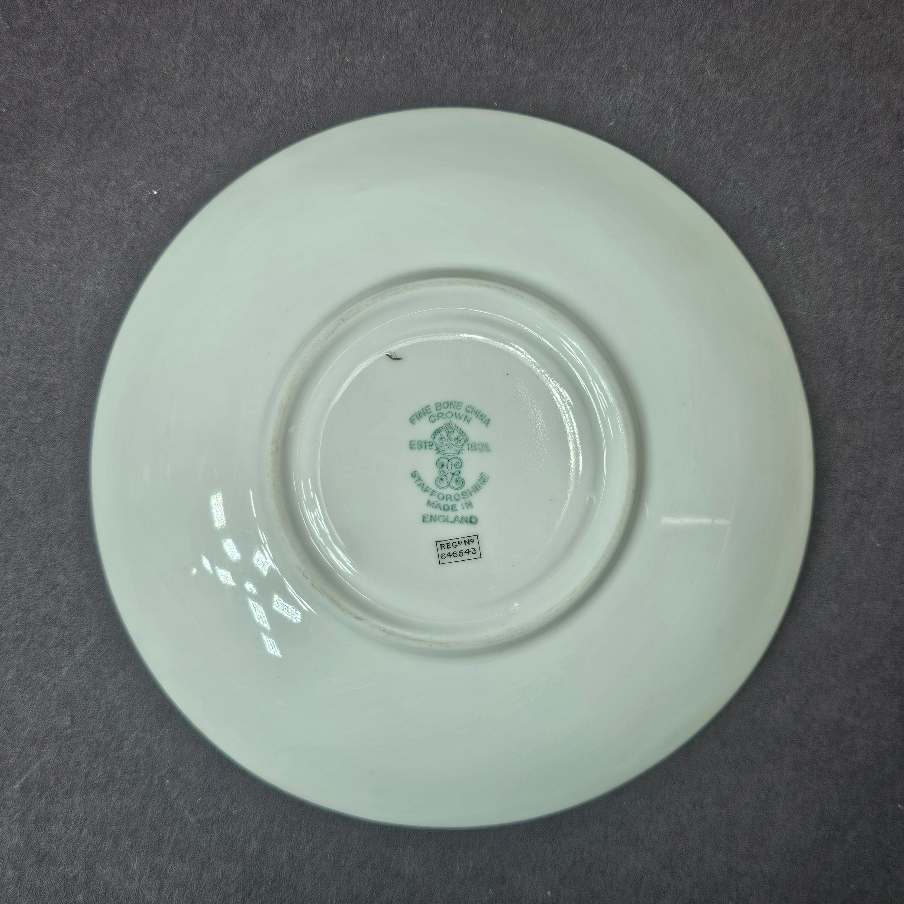 Vintage Fine Bone China Crown Staffordshire Teacup & Saucer Set From England