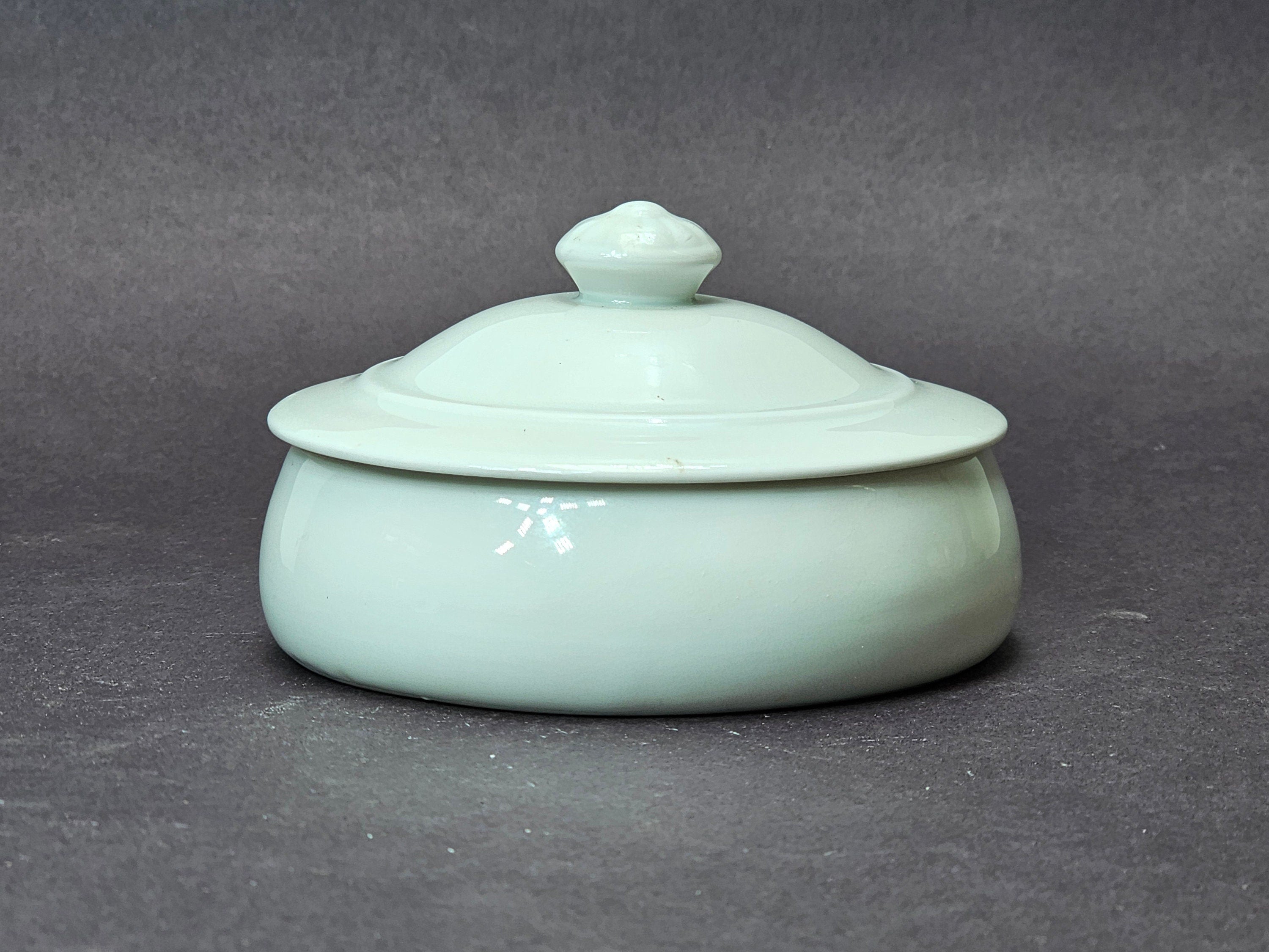 Vintage White Ceramic French Onion Soup Bowl With Lid Made In France