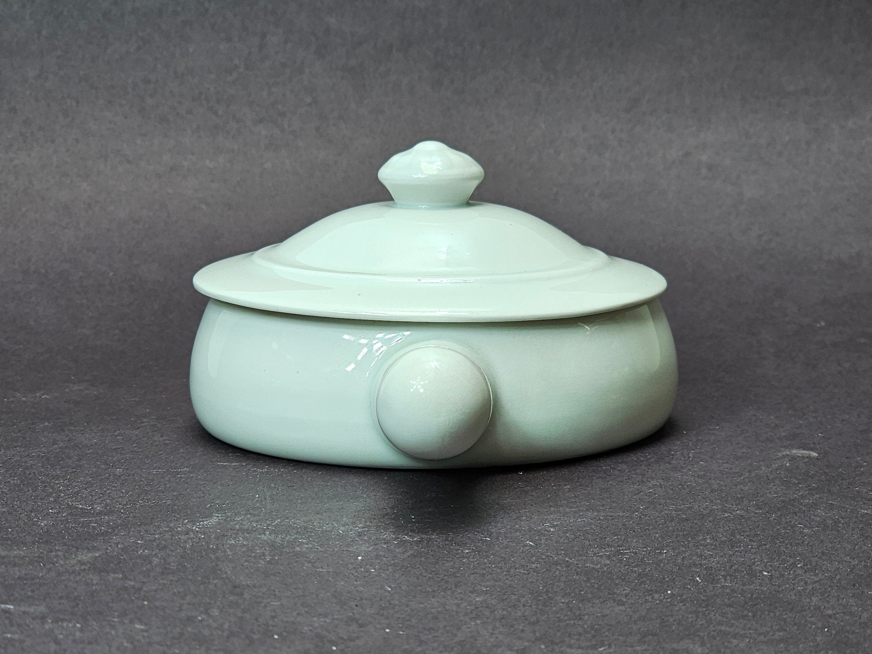 Vintage White Ceramic French Onion Soup Bowl With Lid Made In France