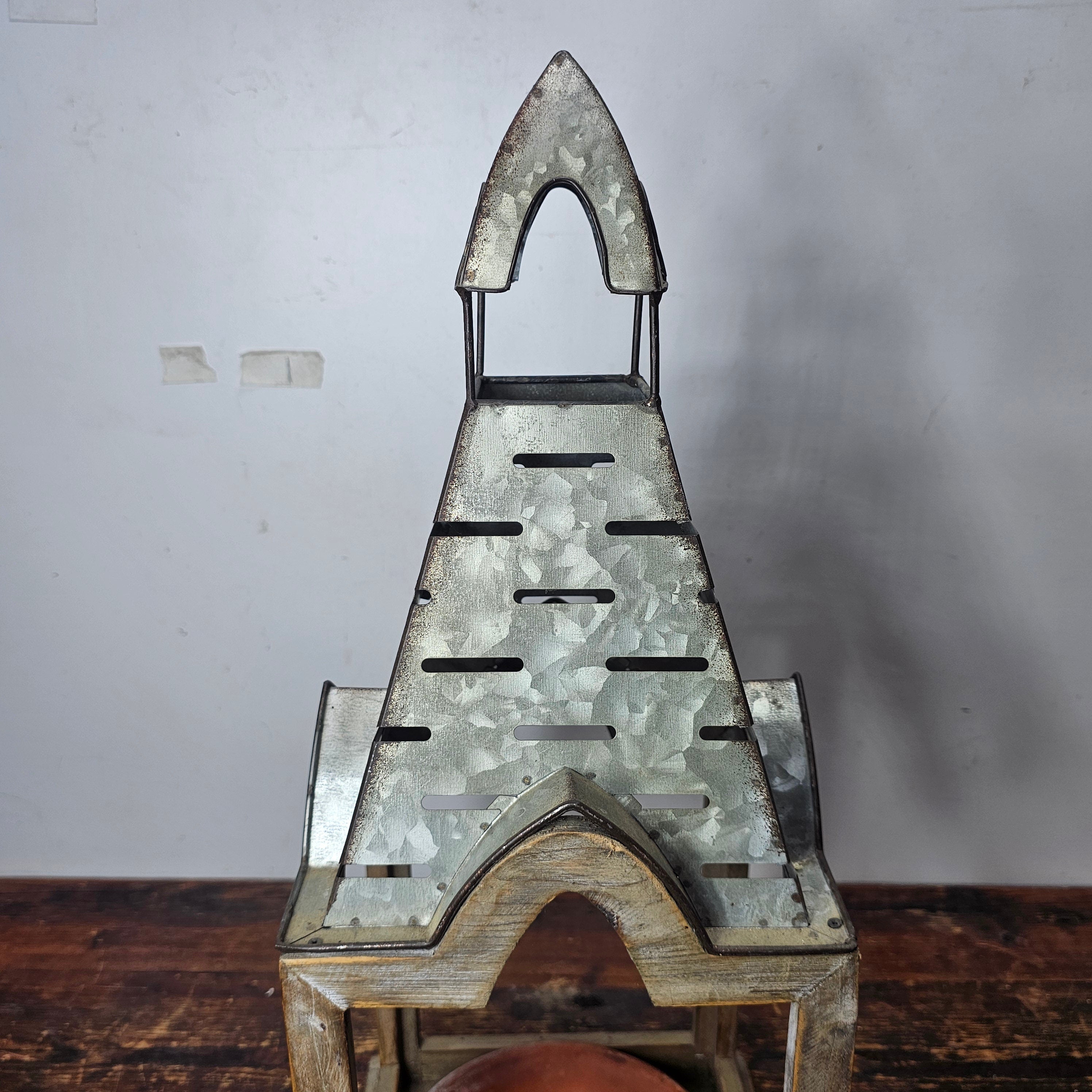 Decorative Candle Holder / Bird Feeder 8.5" x 8.5" x 21.5" H