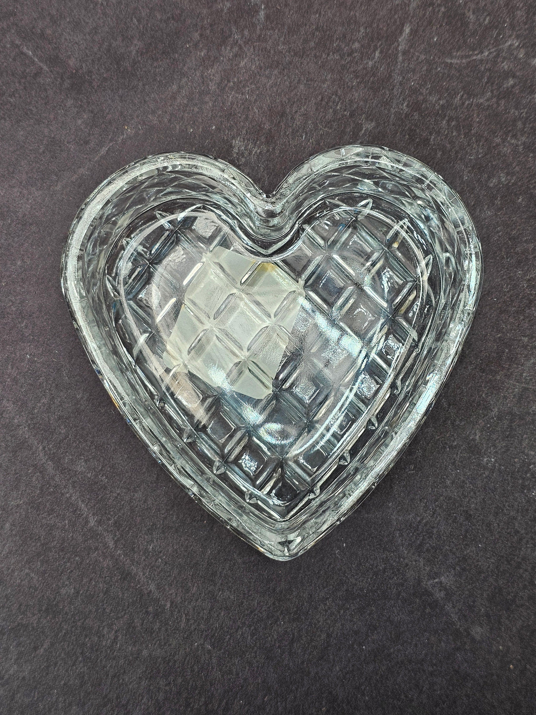 BLOCK Czech 24% Full Lead Crystal Glass Orion Heart Box Container NOS