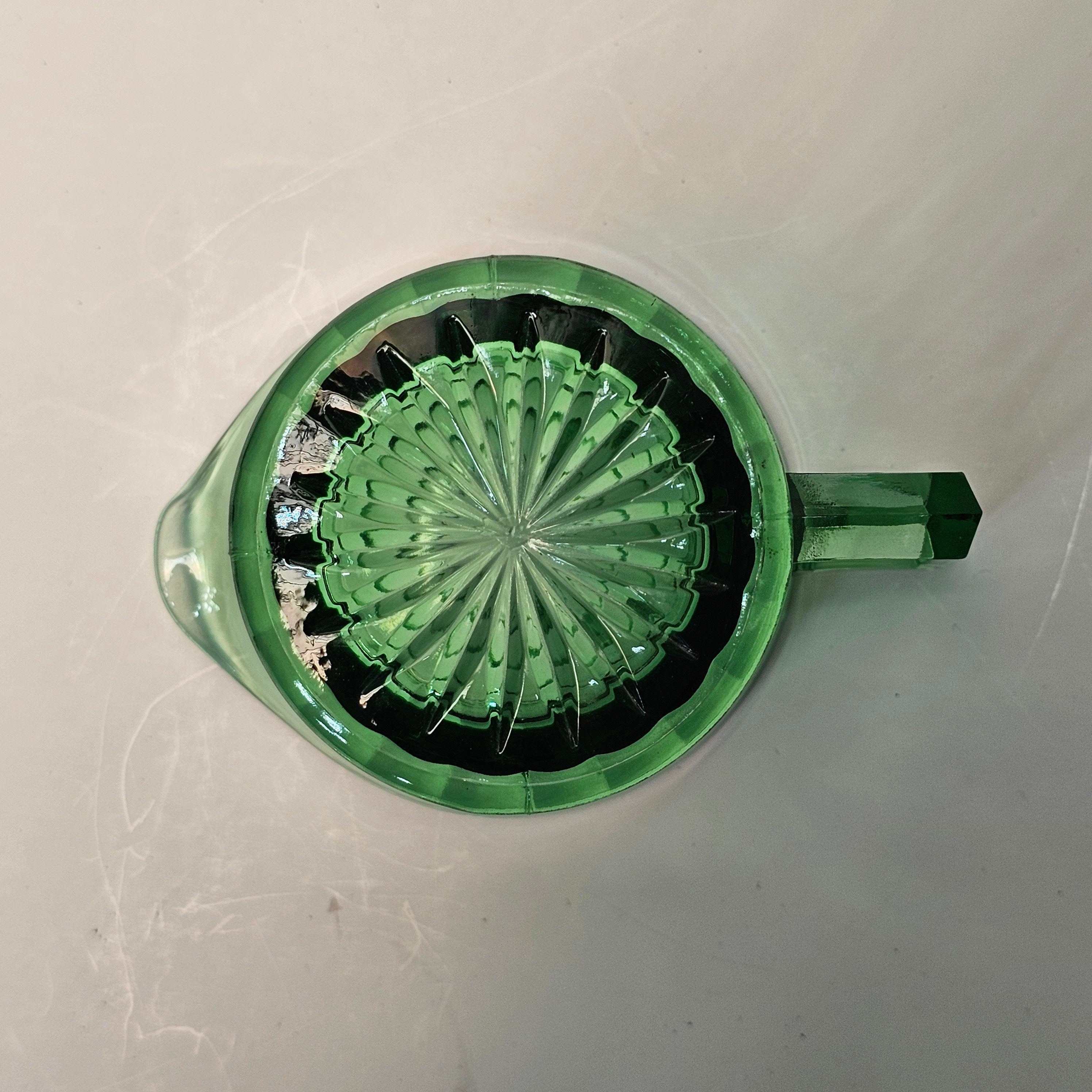 Heisey Glass Coarse Rib Moongleam Green Creamer 3"