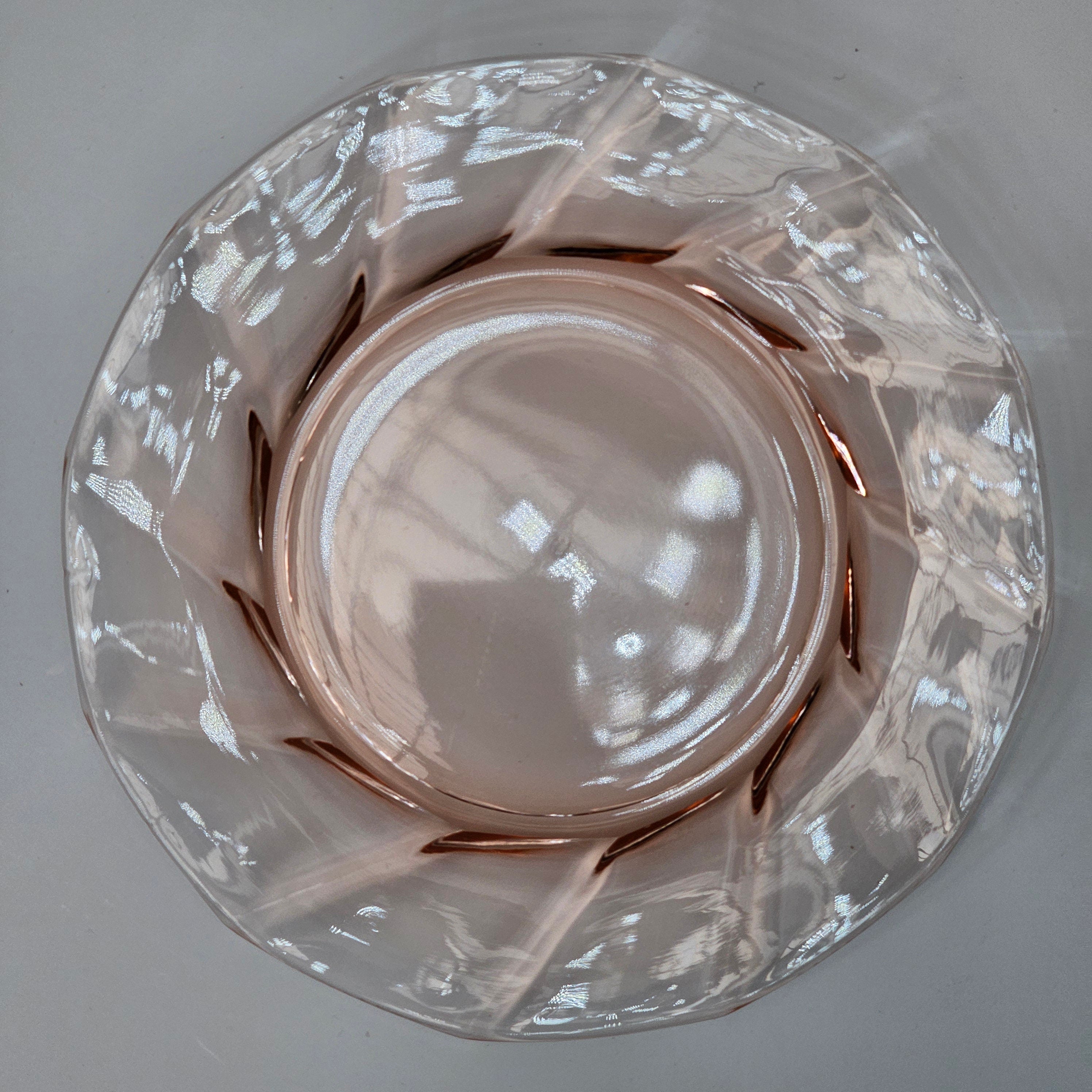 Heisey 5 7/8" Twist Pink Flamingo Glass Bread & Butter Plate
