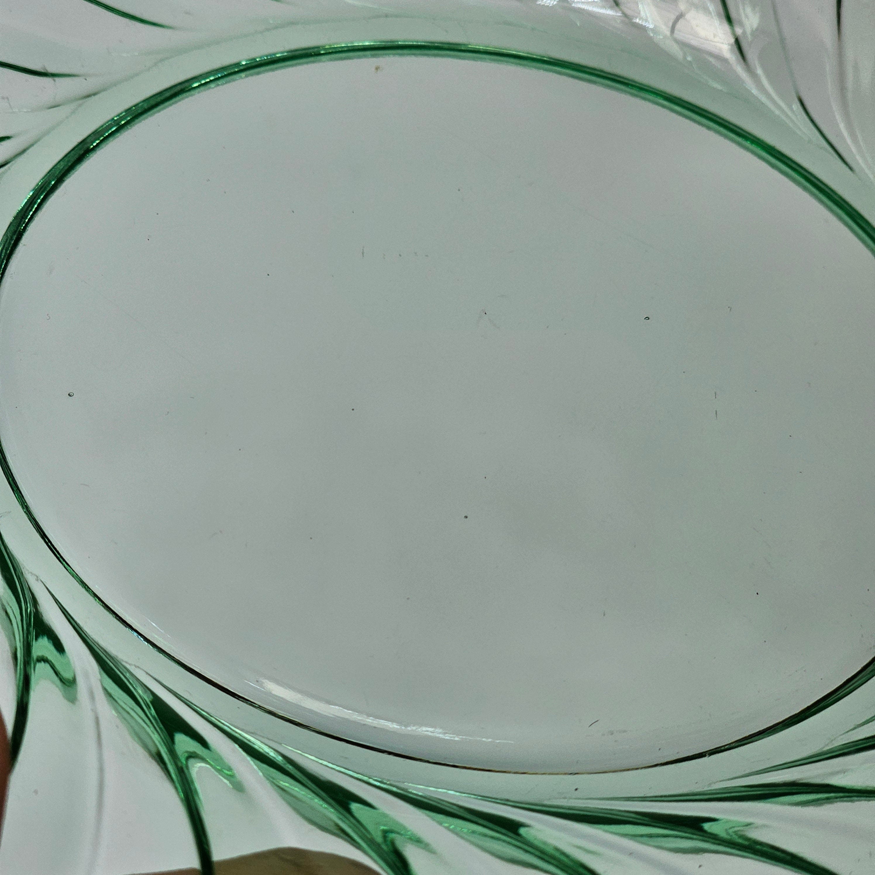 Heisey 8" Luncheon Plate Spiral Green