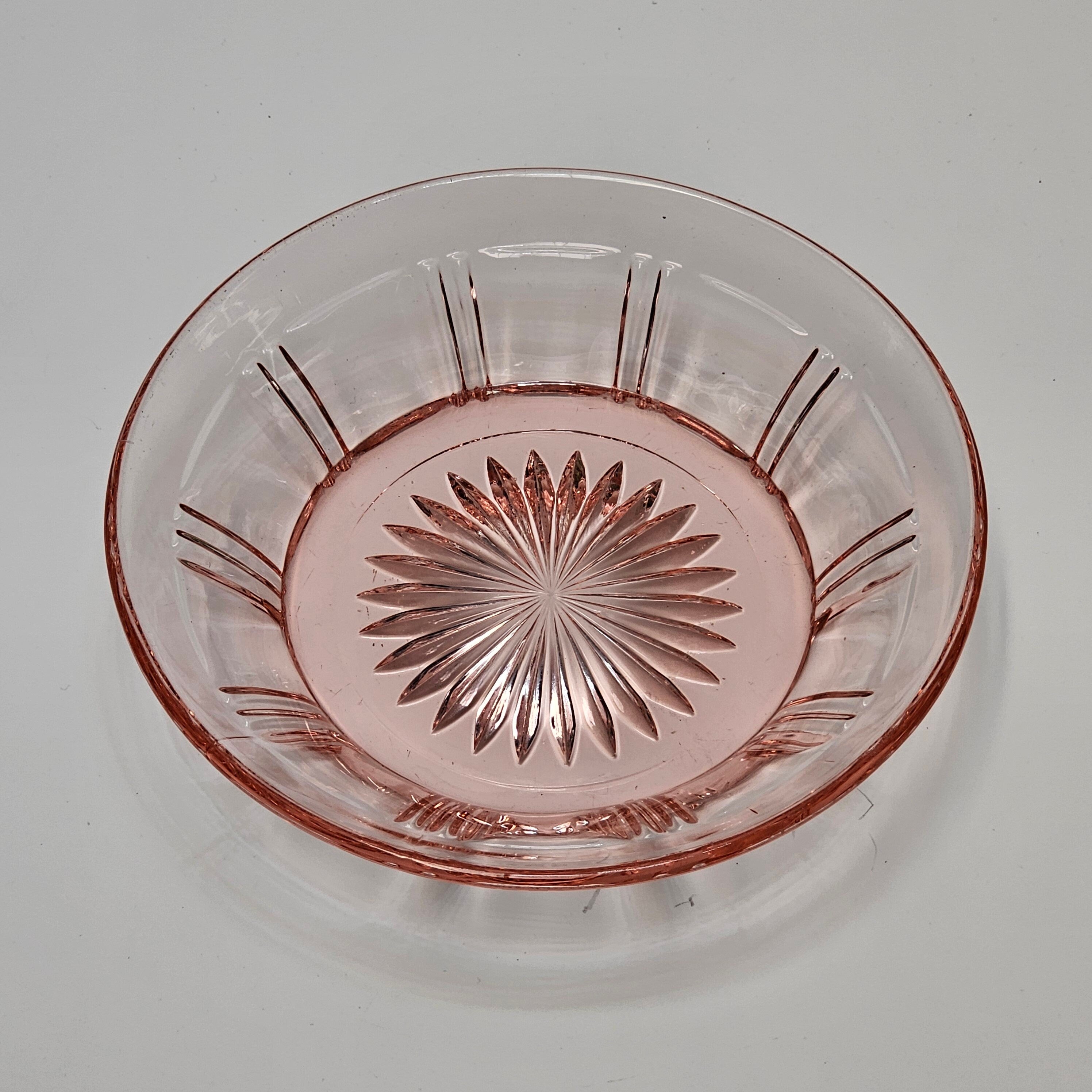 Antique Pink Depression Glass Dessert Fruit Bowl 5 3/4"