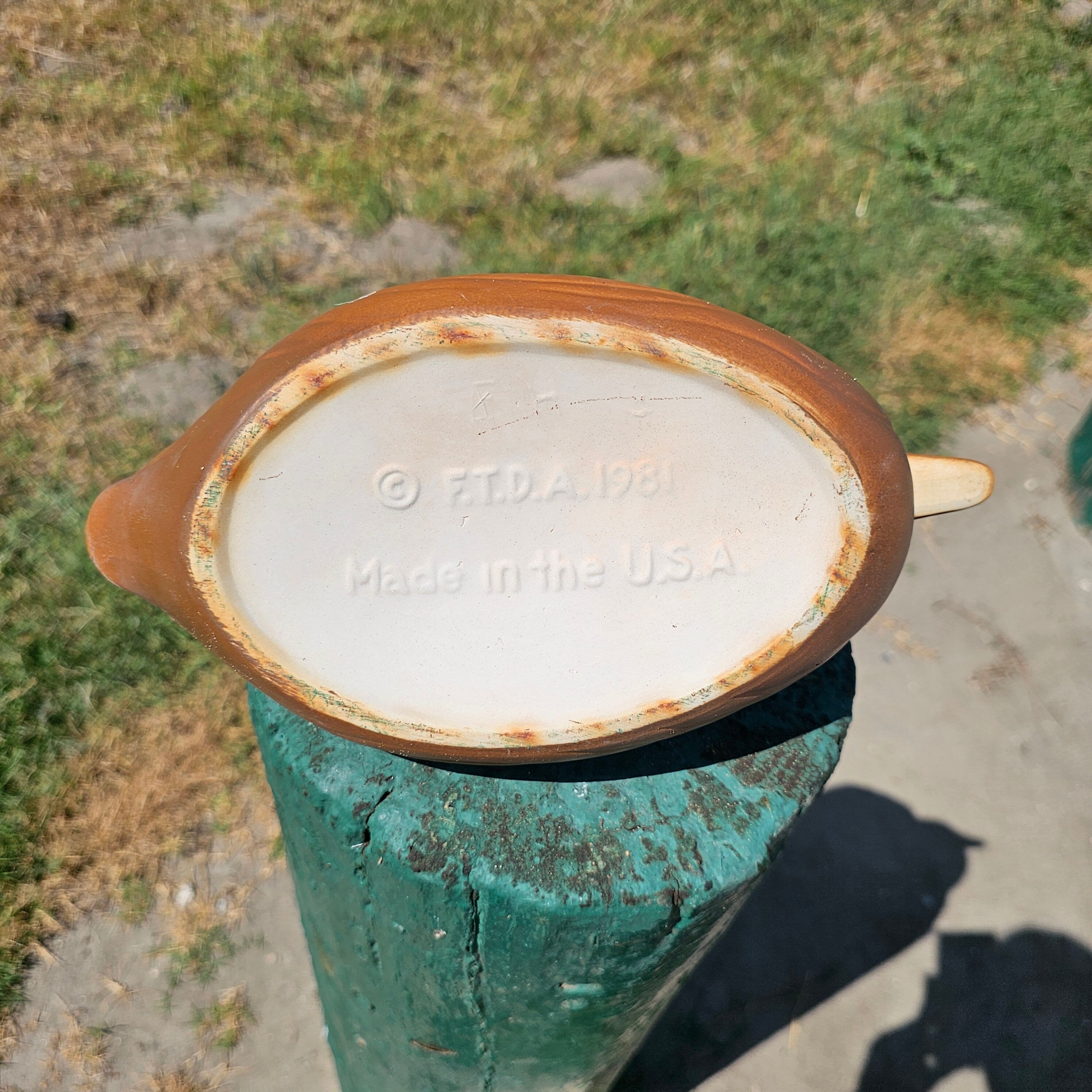 FTDA 1981 Ceramic Duck Planter Chocolate Made In The USA