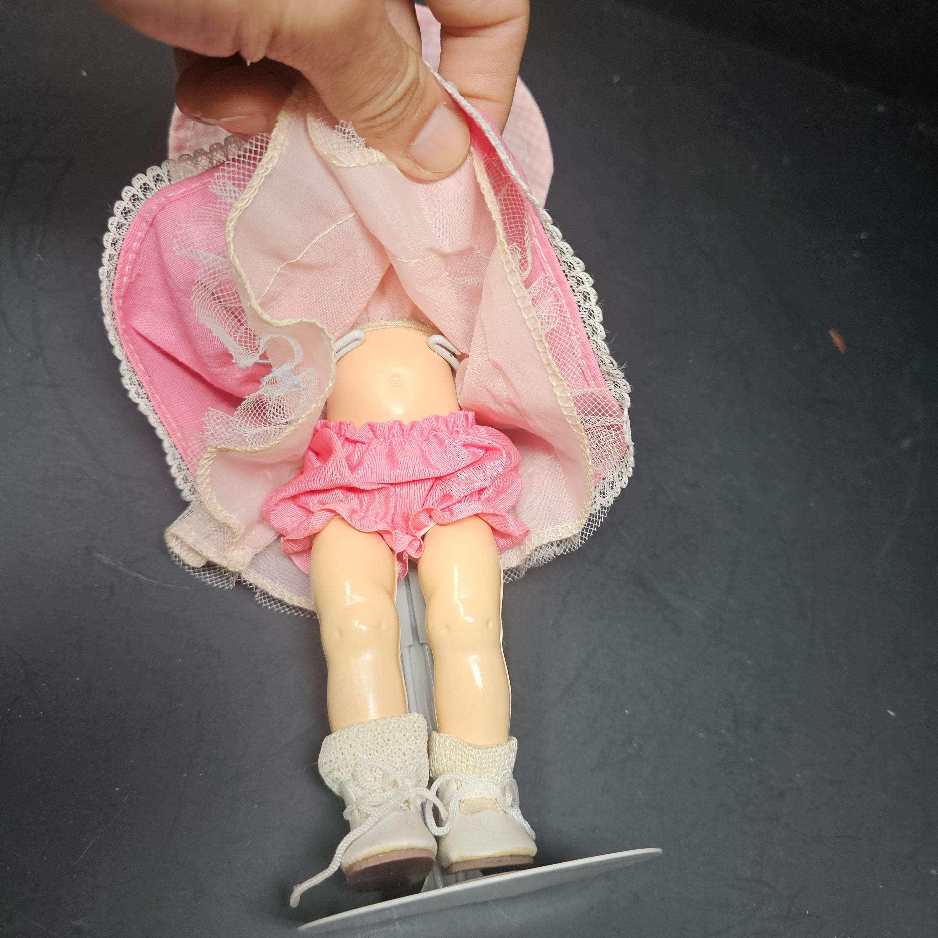 Vintage Vogue Ginny Style Doll In Pink Dress 9" No Markings