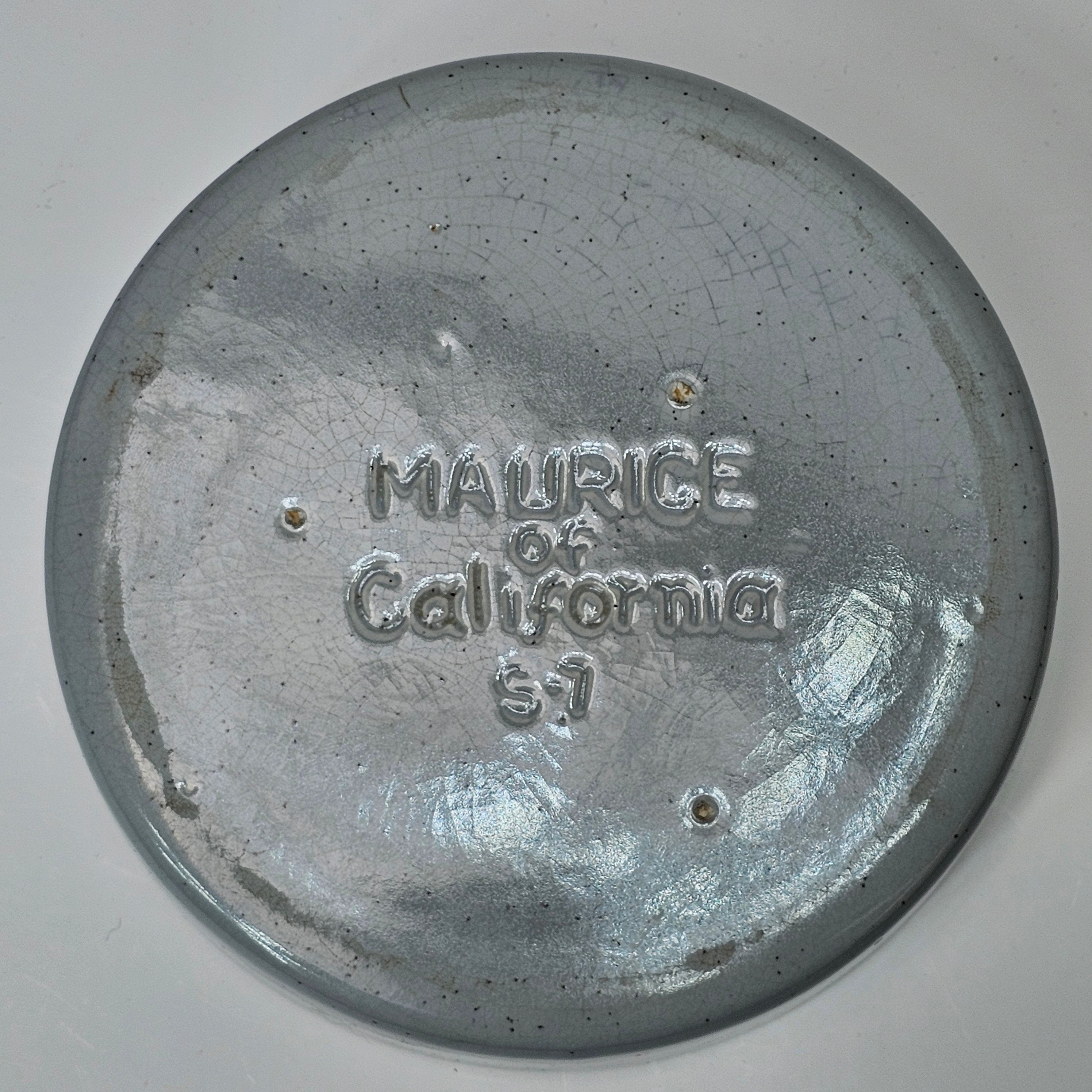 Vintage Maurice Of California Ceramic Pet Bowl / Trinket Light Gray Speckles