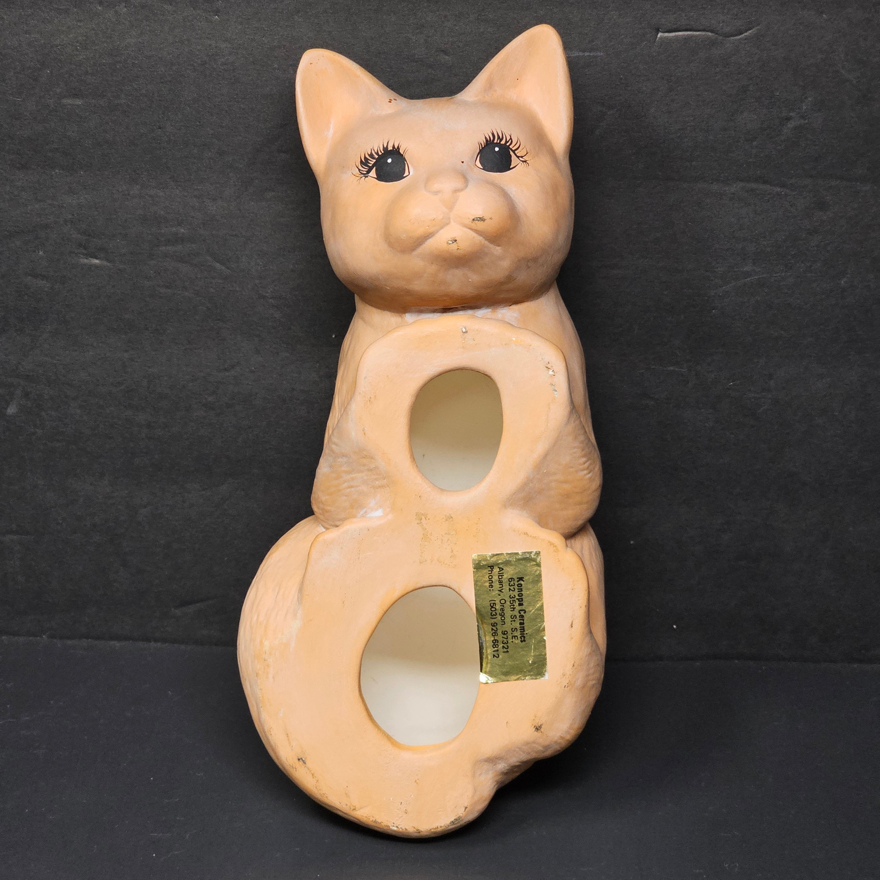 Porcelain Cat Kitty Figurine Vintage By Konopa Ceramics Oregon