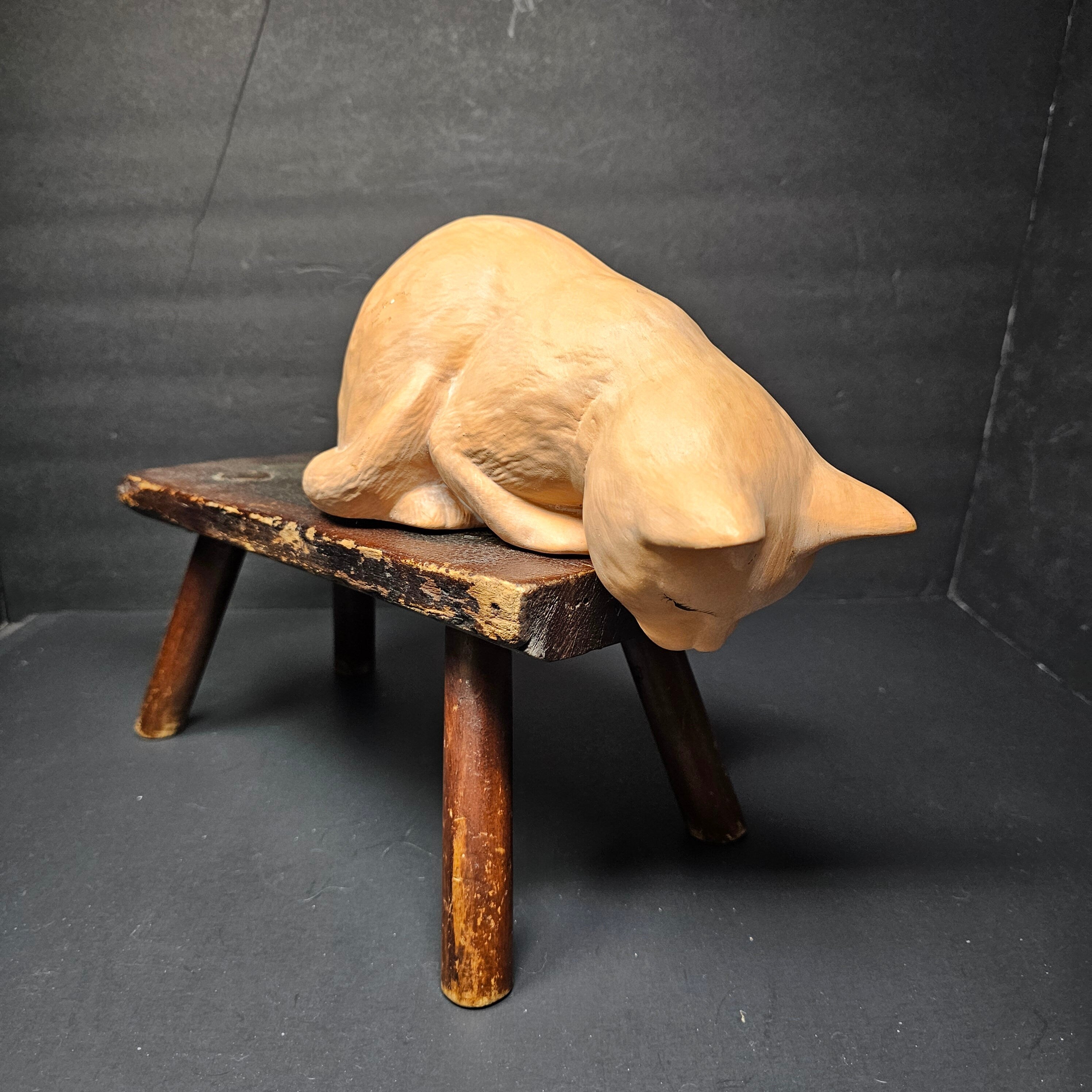 Porcelain Cat Kitty Figurine Vintage By Konopa Ceramics Oregon