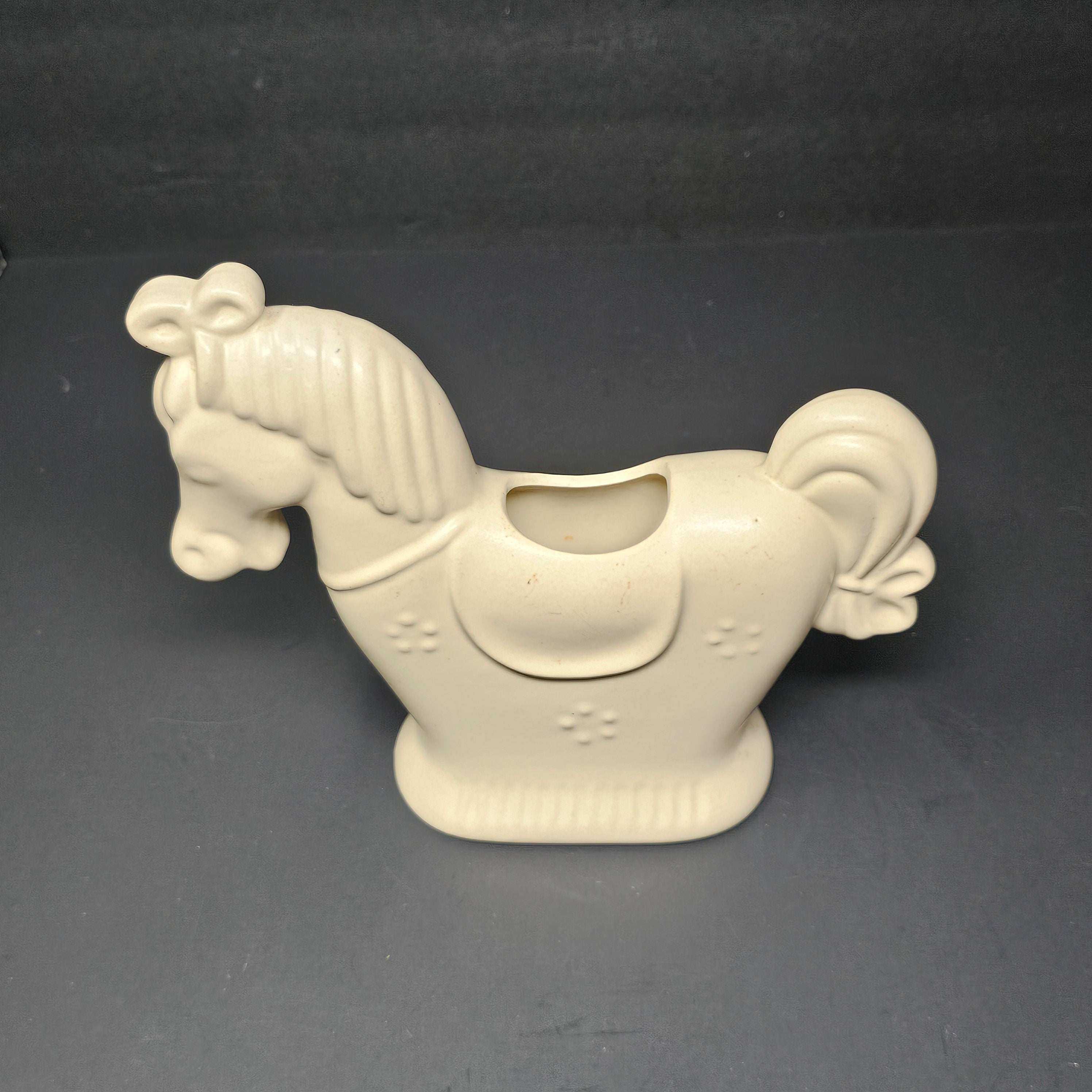 Vintage Horse Planter Ceramic Nursery / Tooth Brush Holder