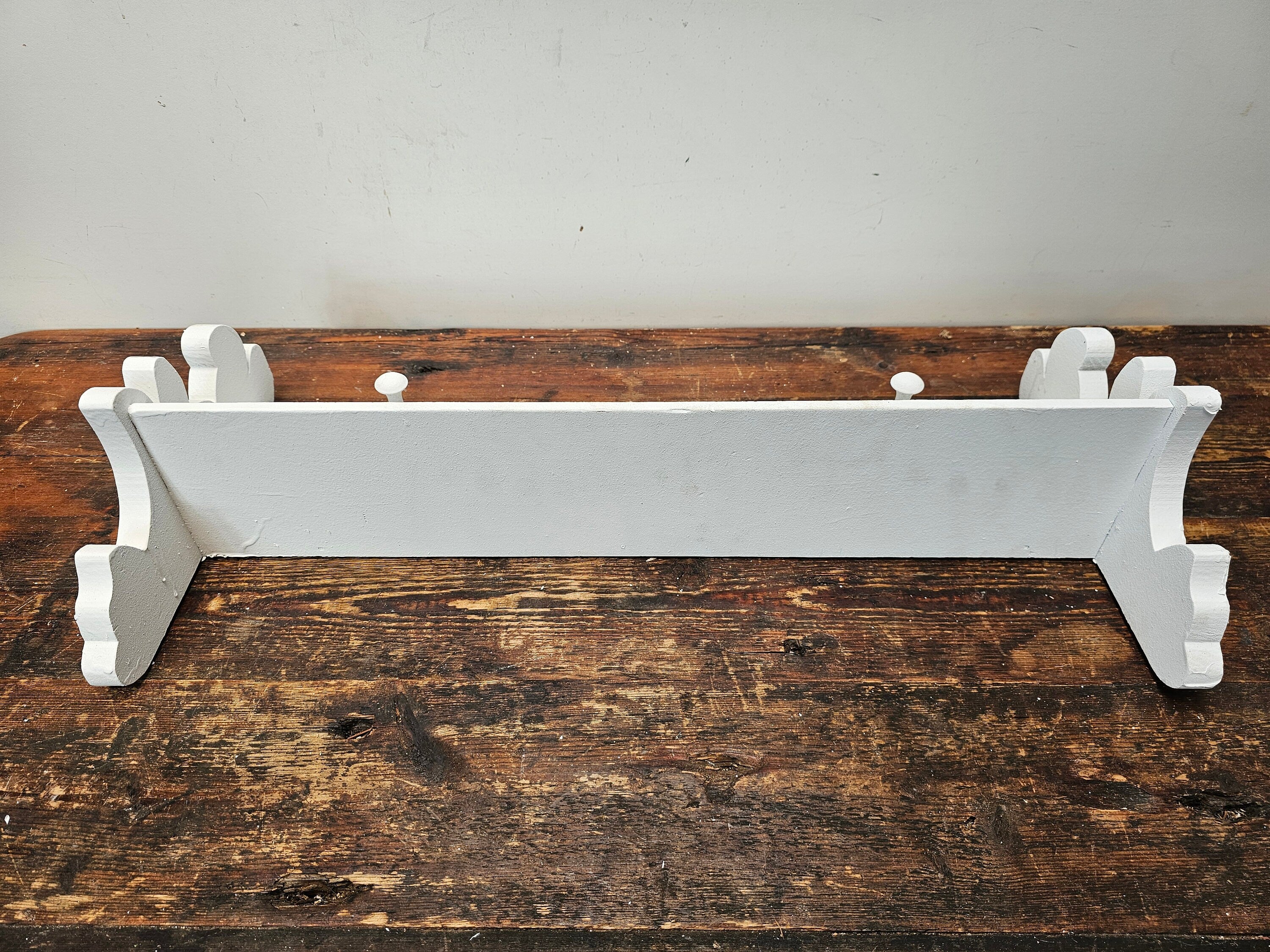 Wall Shelf Wooden Peg Hooks And Concho Style Round Hooks Bear Design