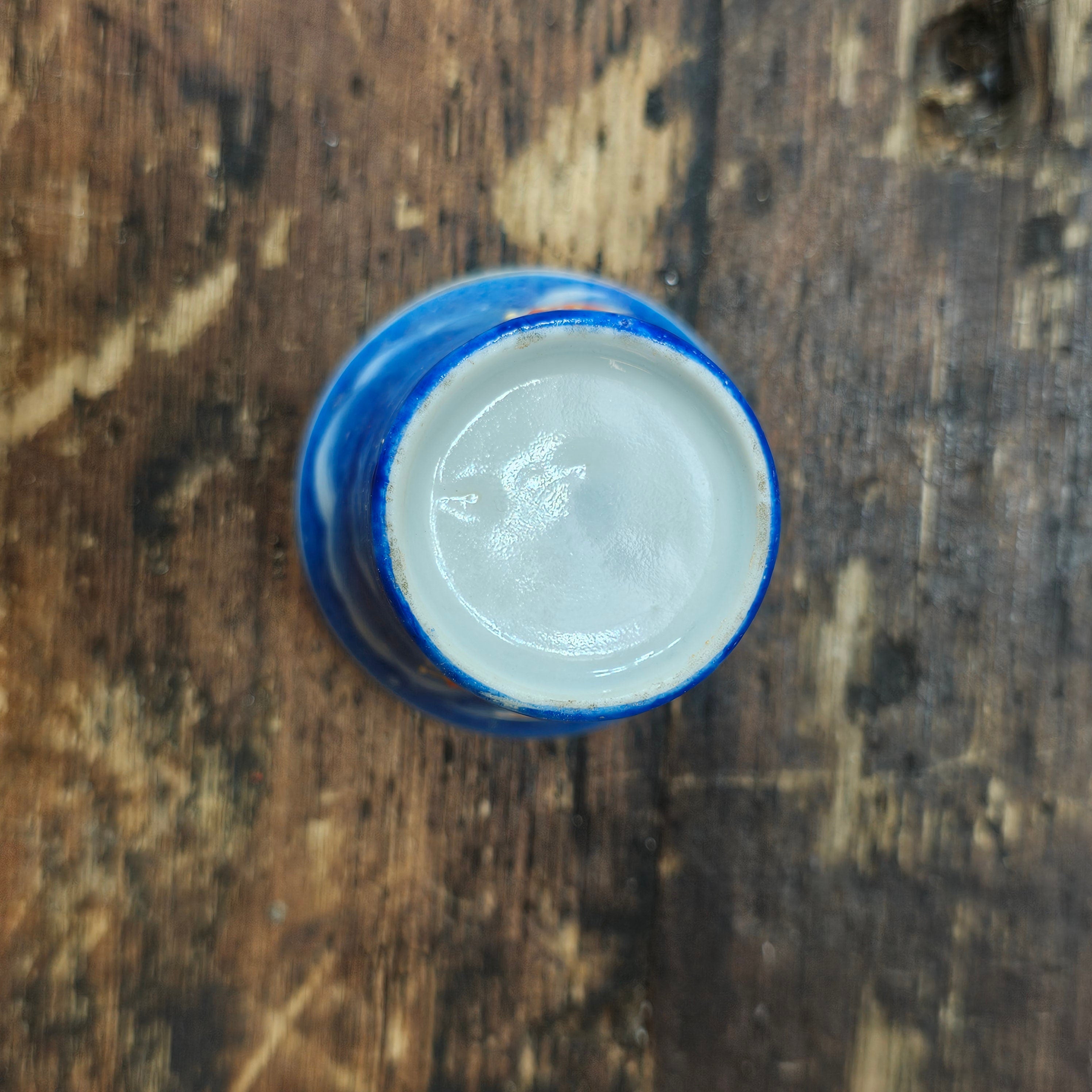 Antique Japanese Sake Cups Satsuma Moriage 4 pieces.