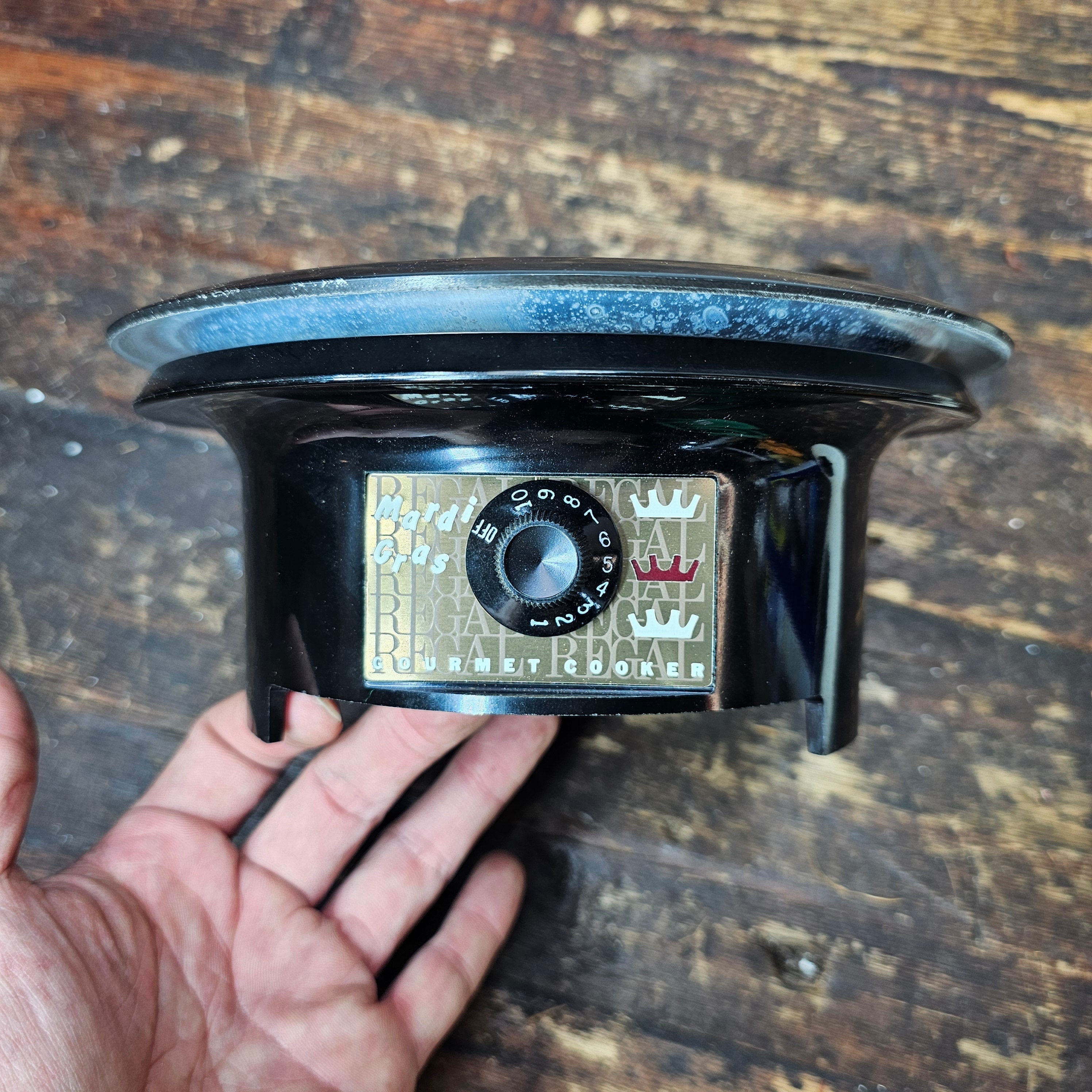 1980s Regal Mardi-Gras Electric Fondue Set Retro Design Made In USA NOS