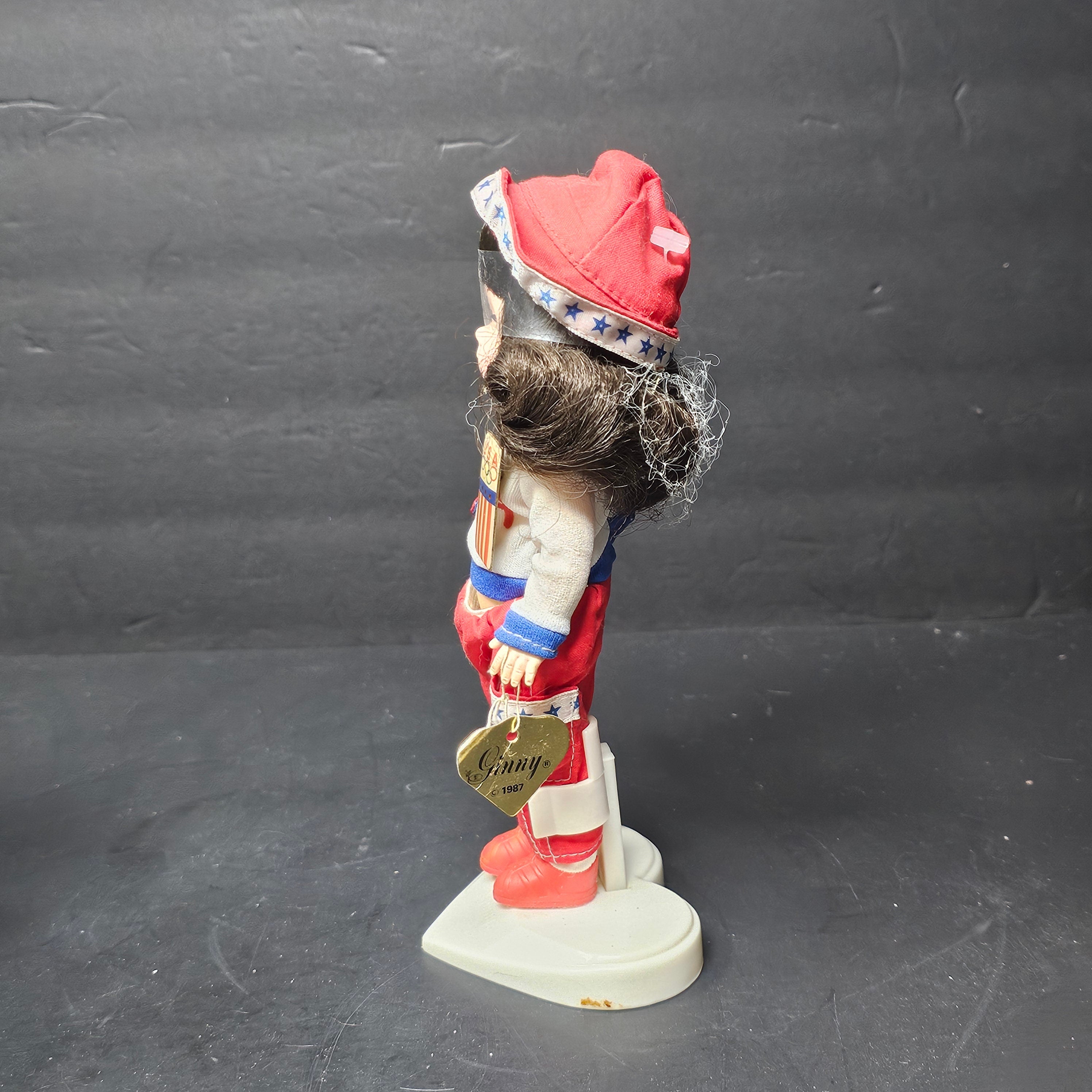 Vintage 8" Flying a Kite Ginny 1987 Dakin With Heart Shaped Stand