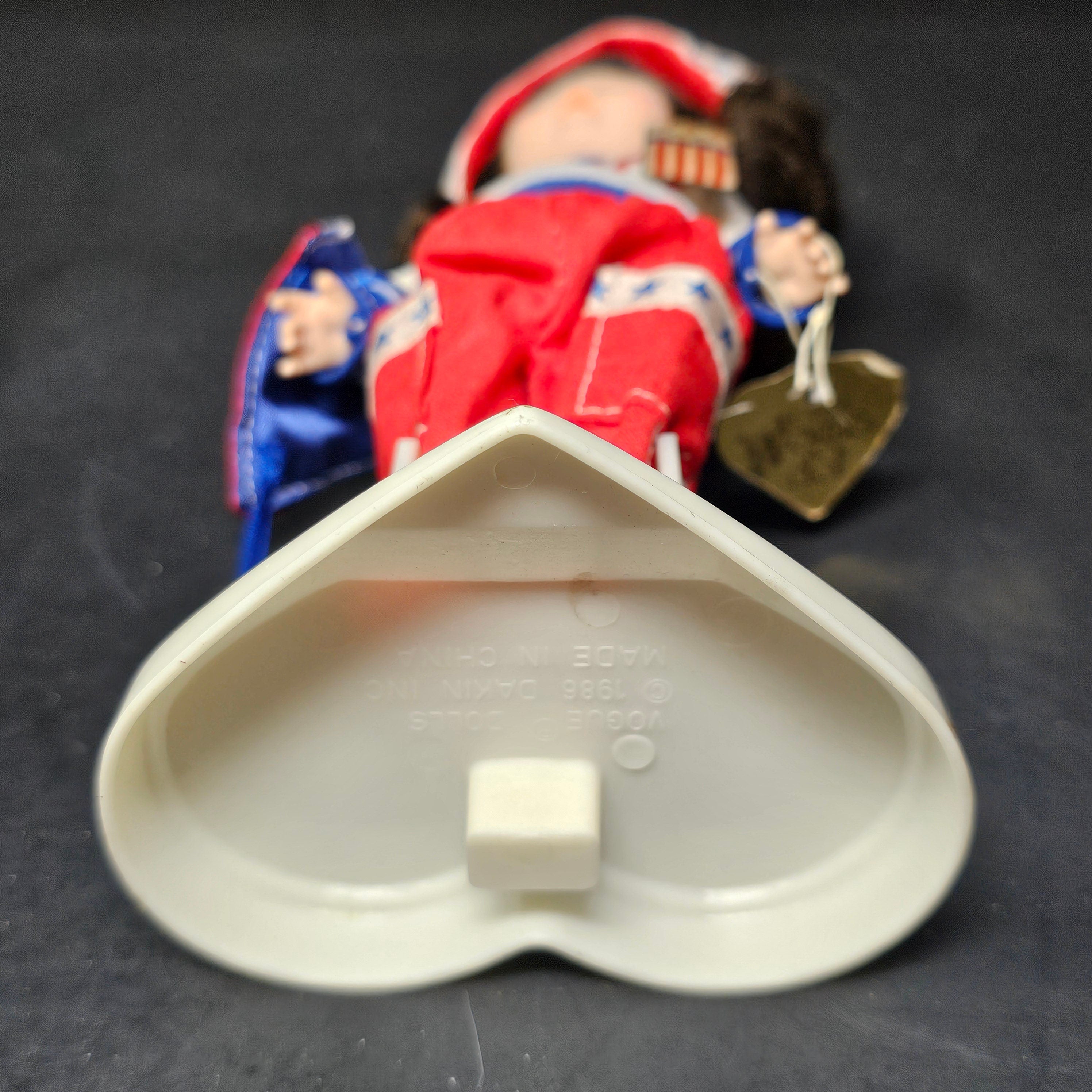 Vintage 8" Flying a Kite Ginny 1987 Dakin With Heart Shaped Stand