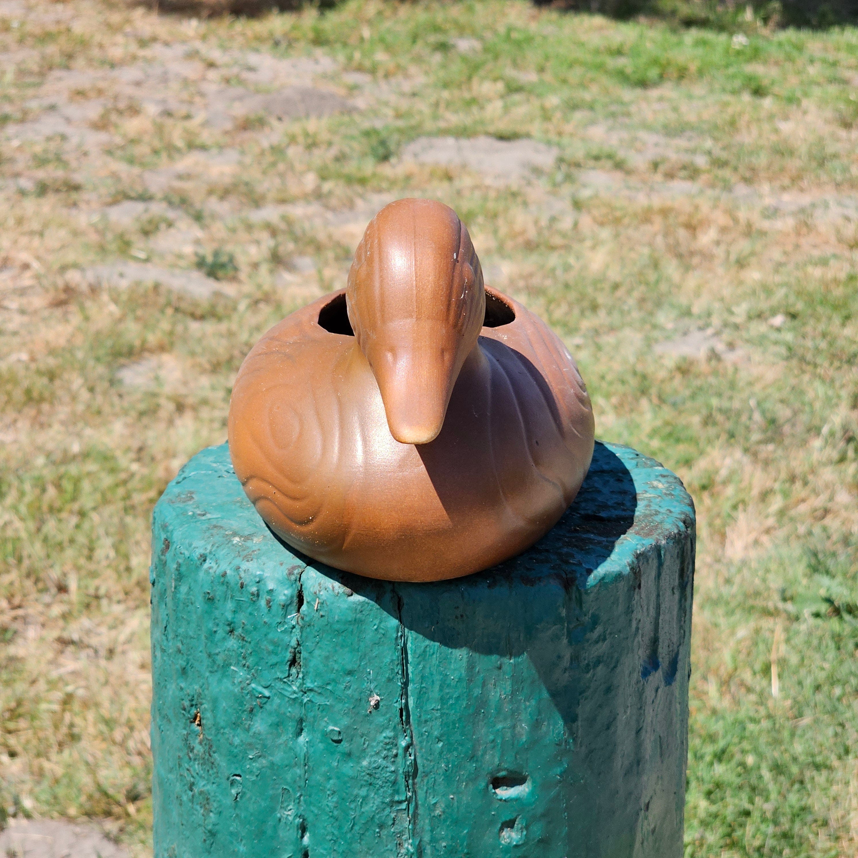 FTDA 1981 Ceramic Duck Planter Chocolate Made In The USA