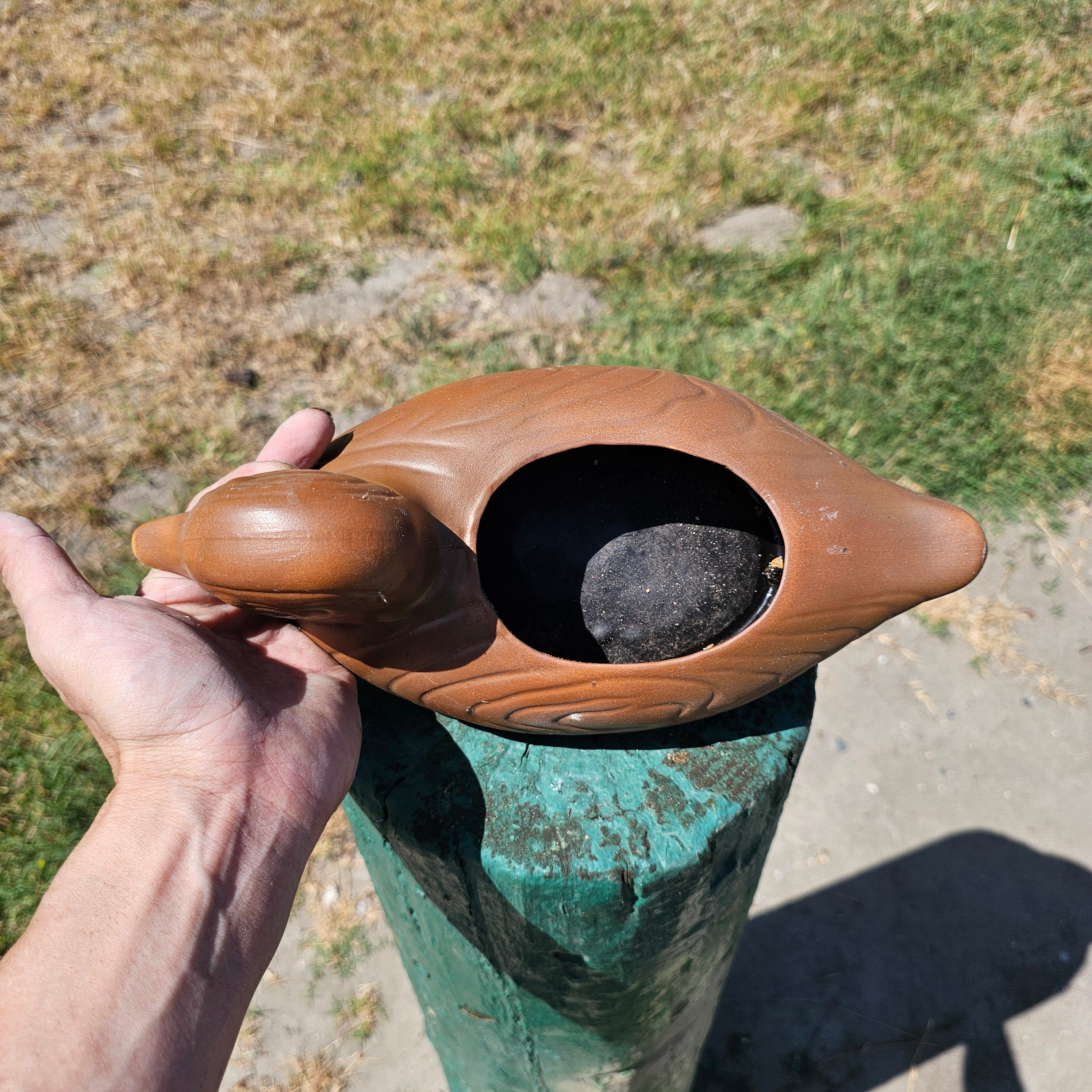 FTDA 1981 Ceramic Duck Planter Chocolate Made In The USA