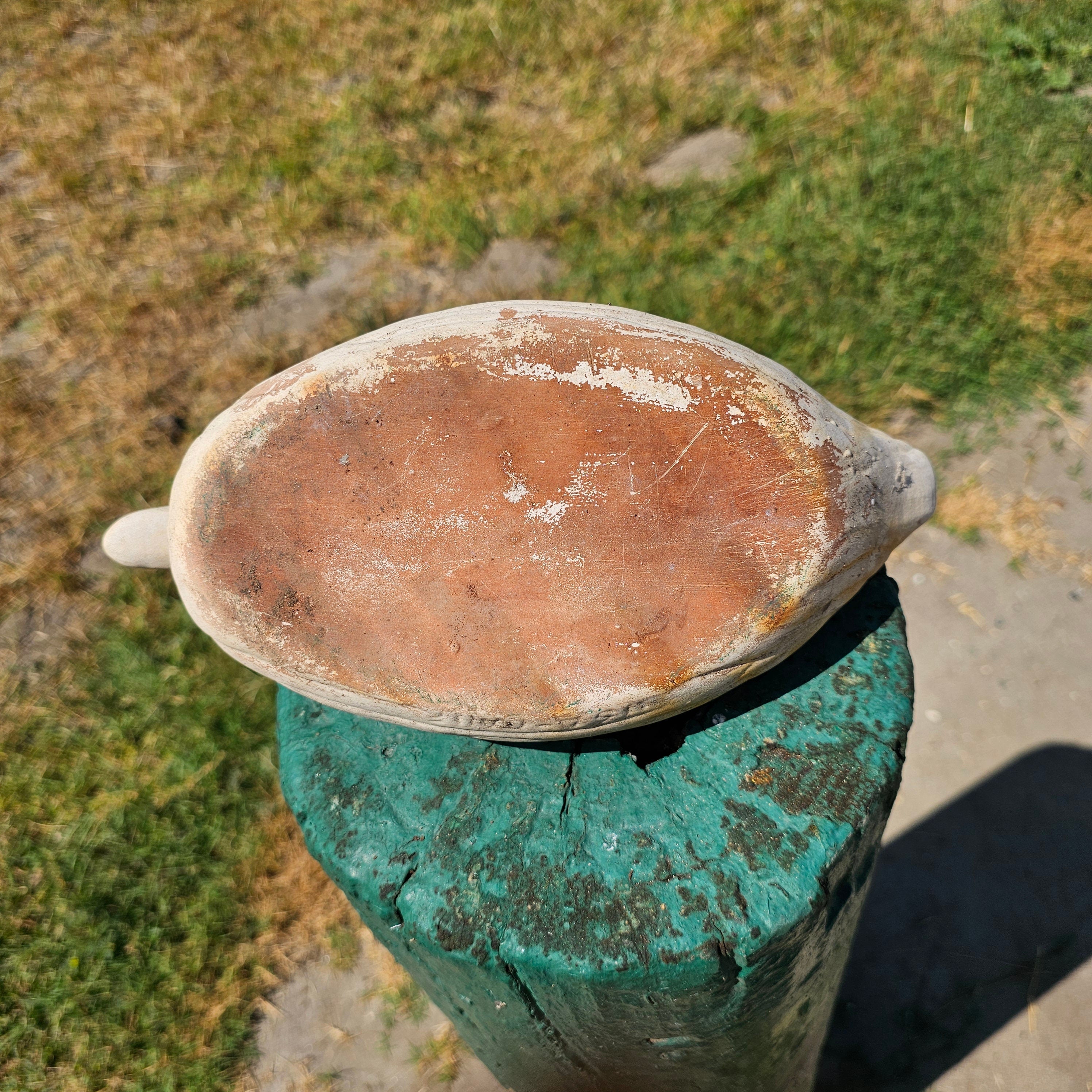 California Pottery Clay Duck Planter White 11" L