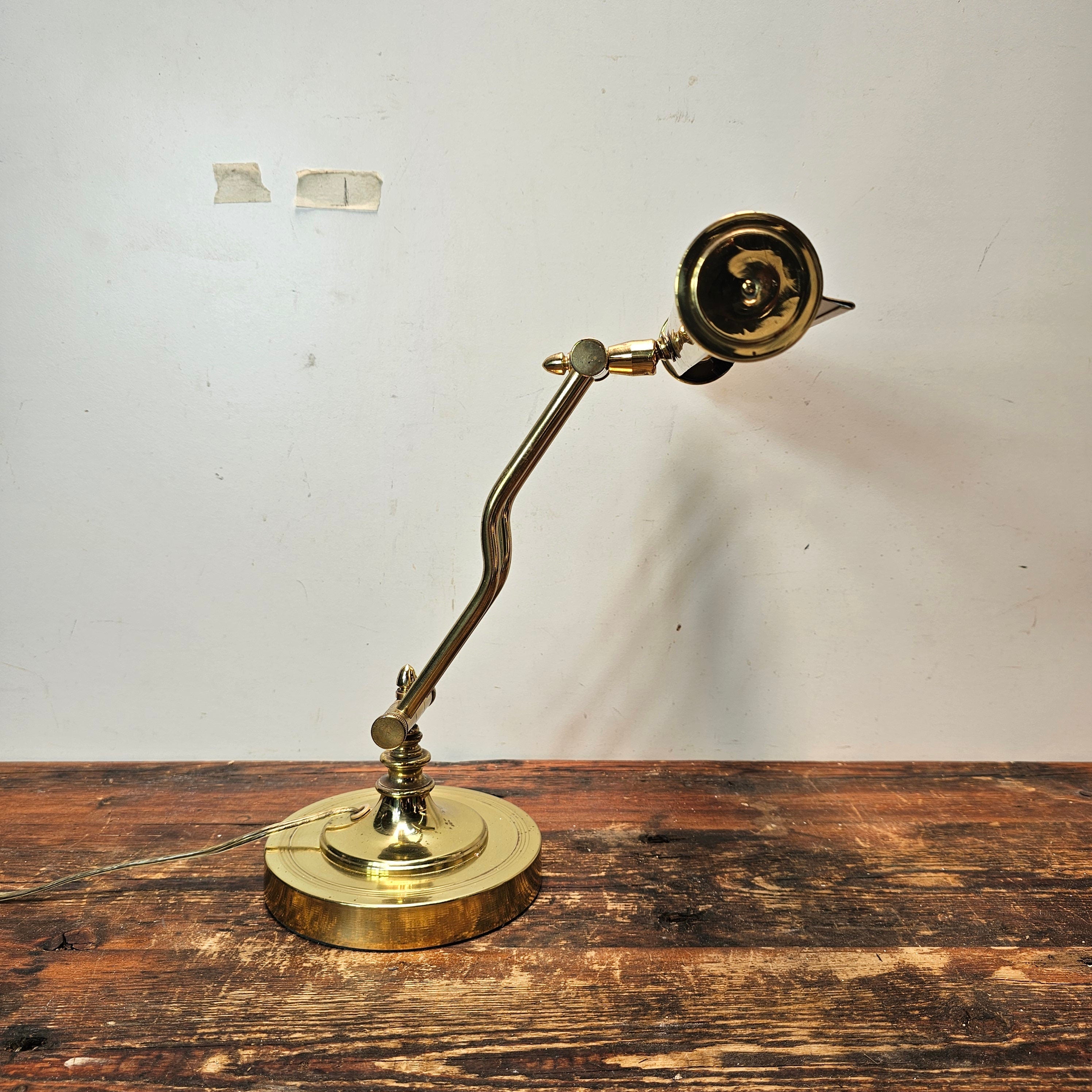 Vintage Brass Finish Bankers Desk Lamp