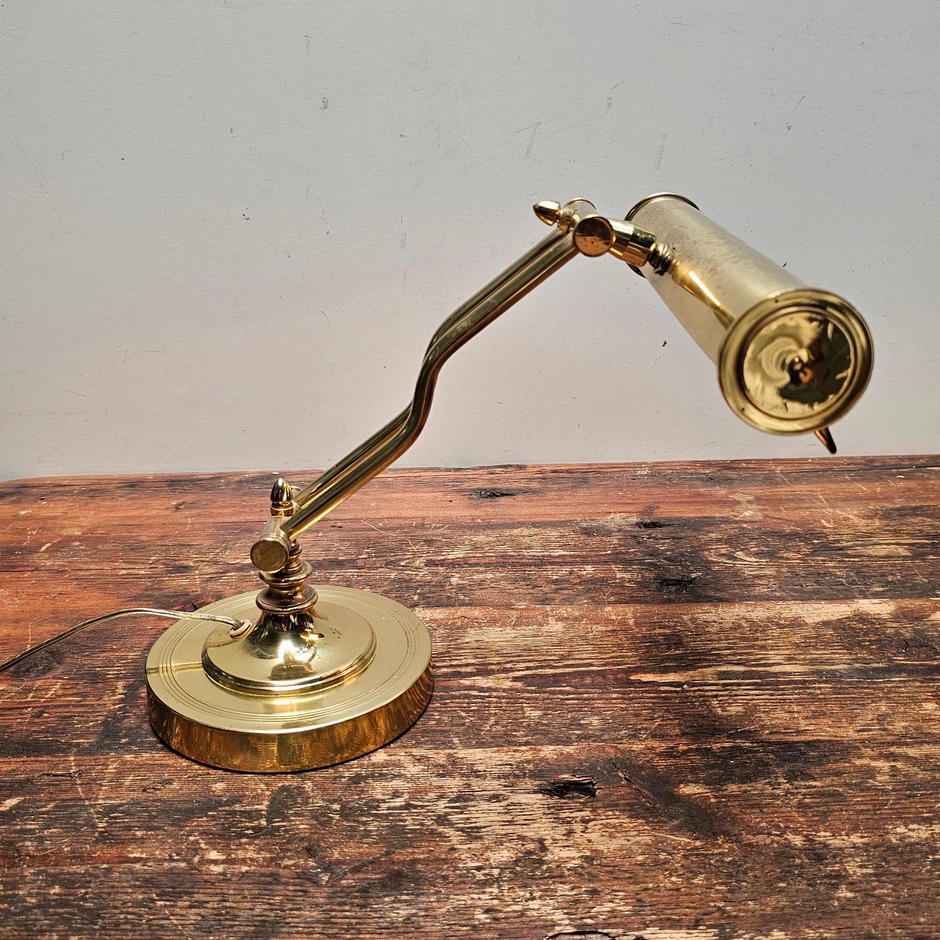 Vintage Brass Finish Bankers Desk Lamp