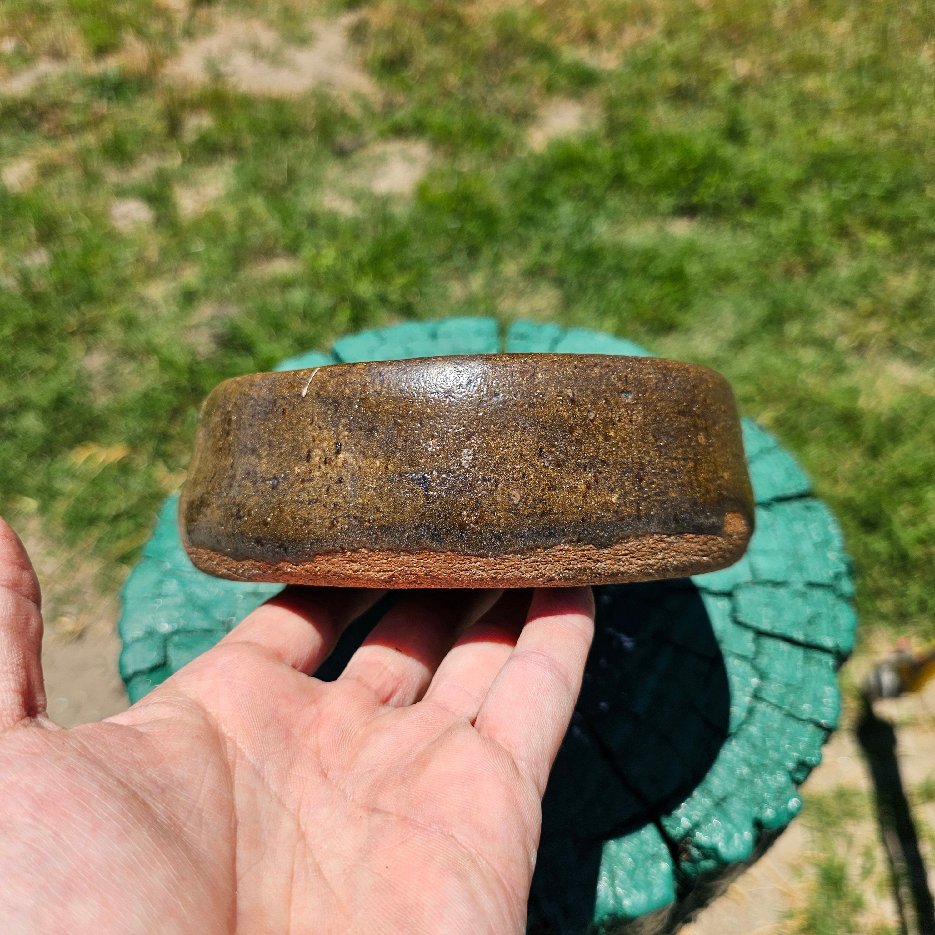 Studio Pottery Pet Dish / Planter Earth Tones Signed MAM 6.5" Dia x 2" H