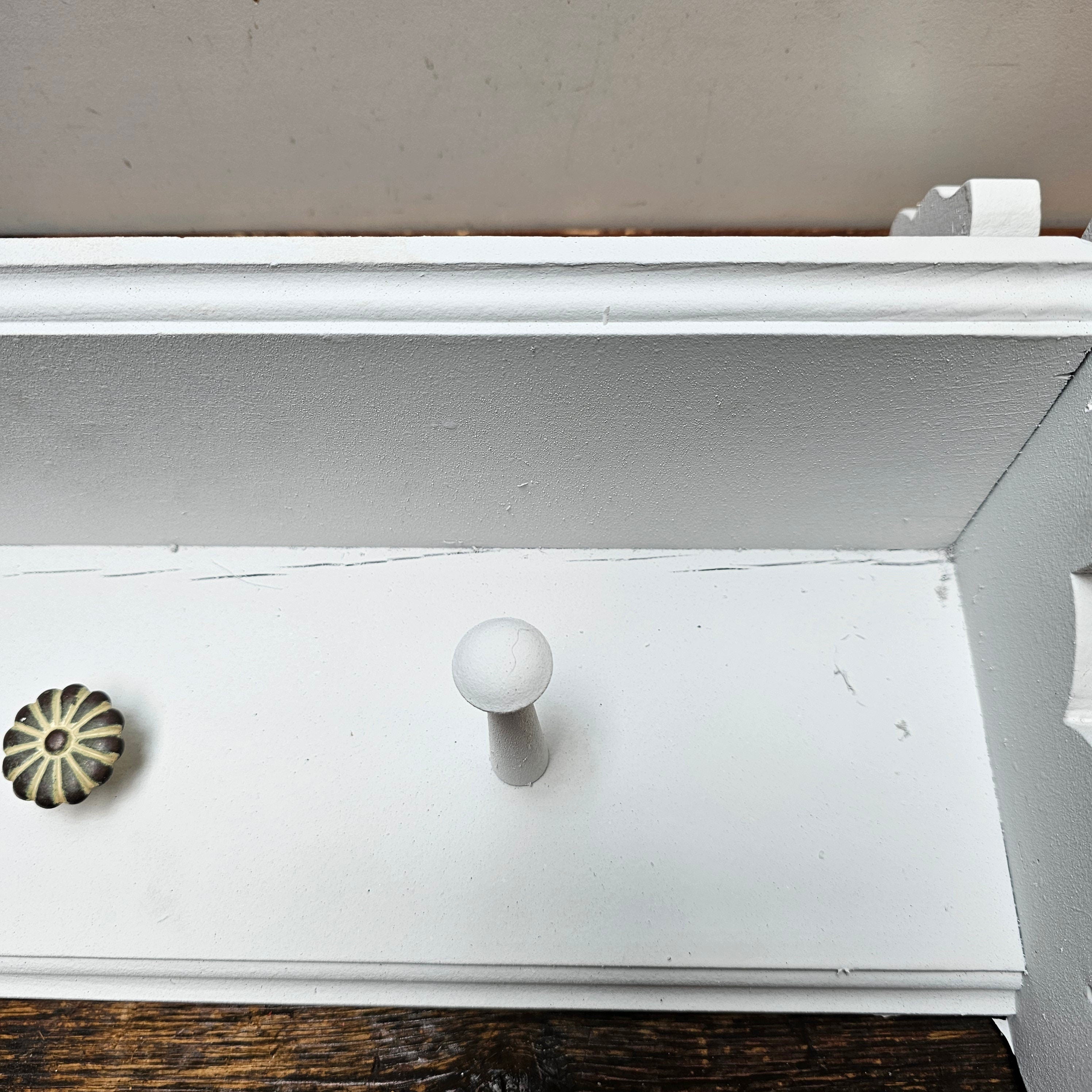 Wall Shelf Wooden Peg Hooks And Concho Style Round Hooks Bear Design