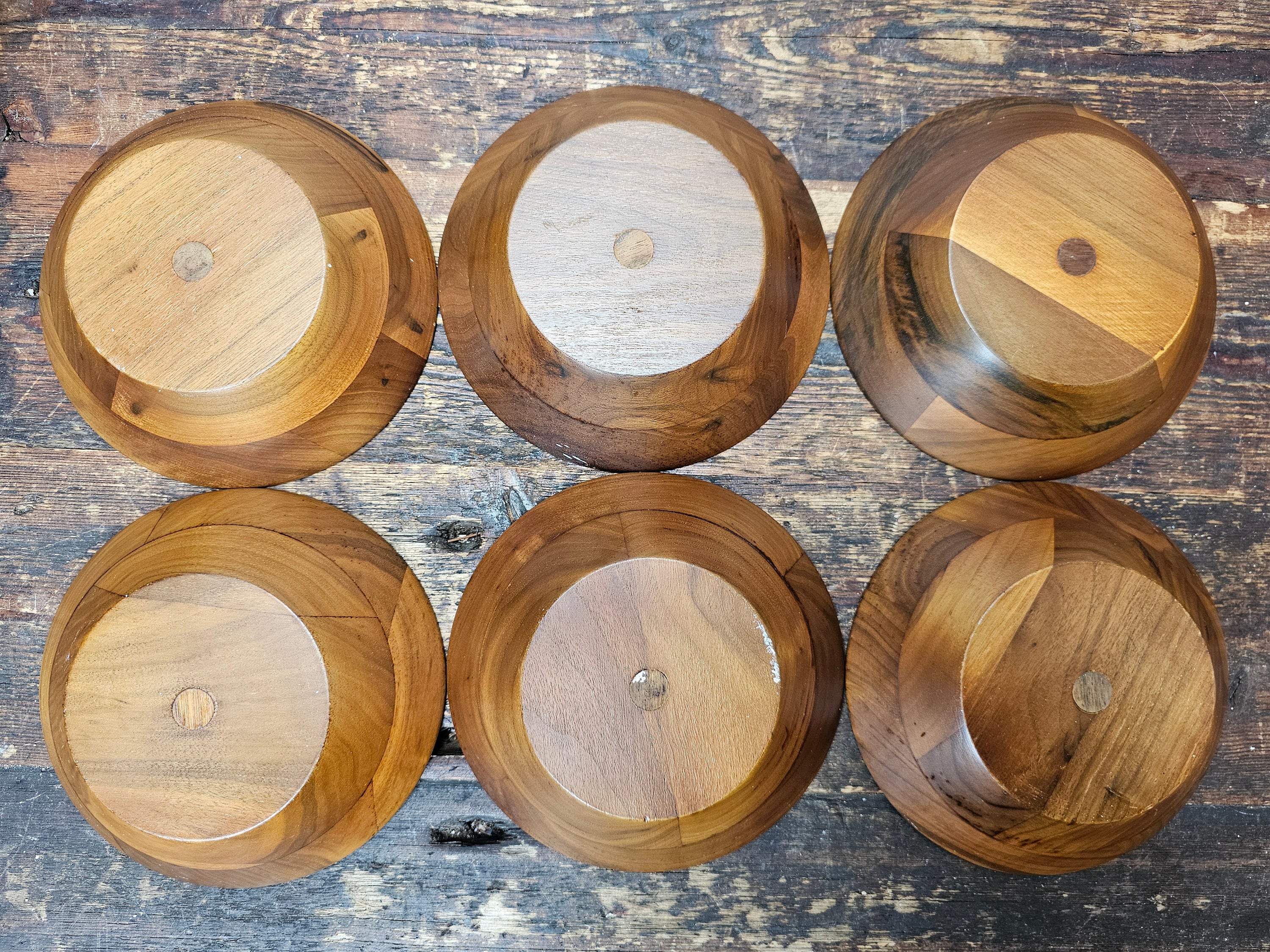 MCM Style Teak Salad Bowl Set 9 Pieces