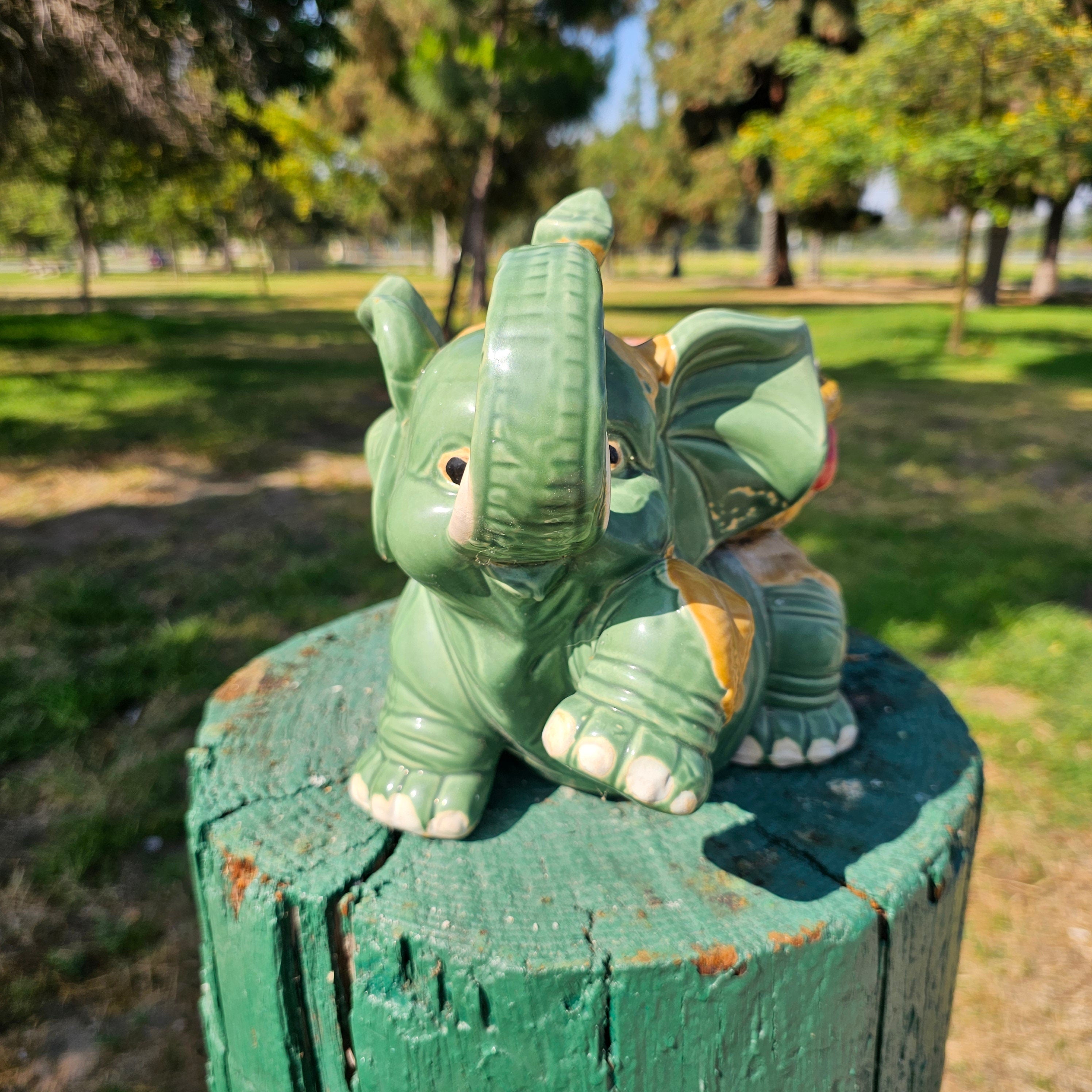 Vintage Elephant Planter 11" x 7" x 8.5" H