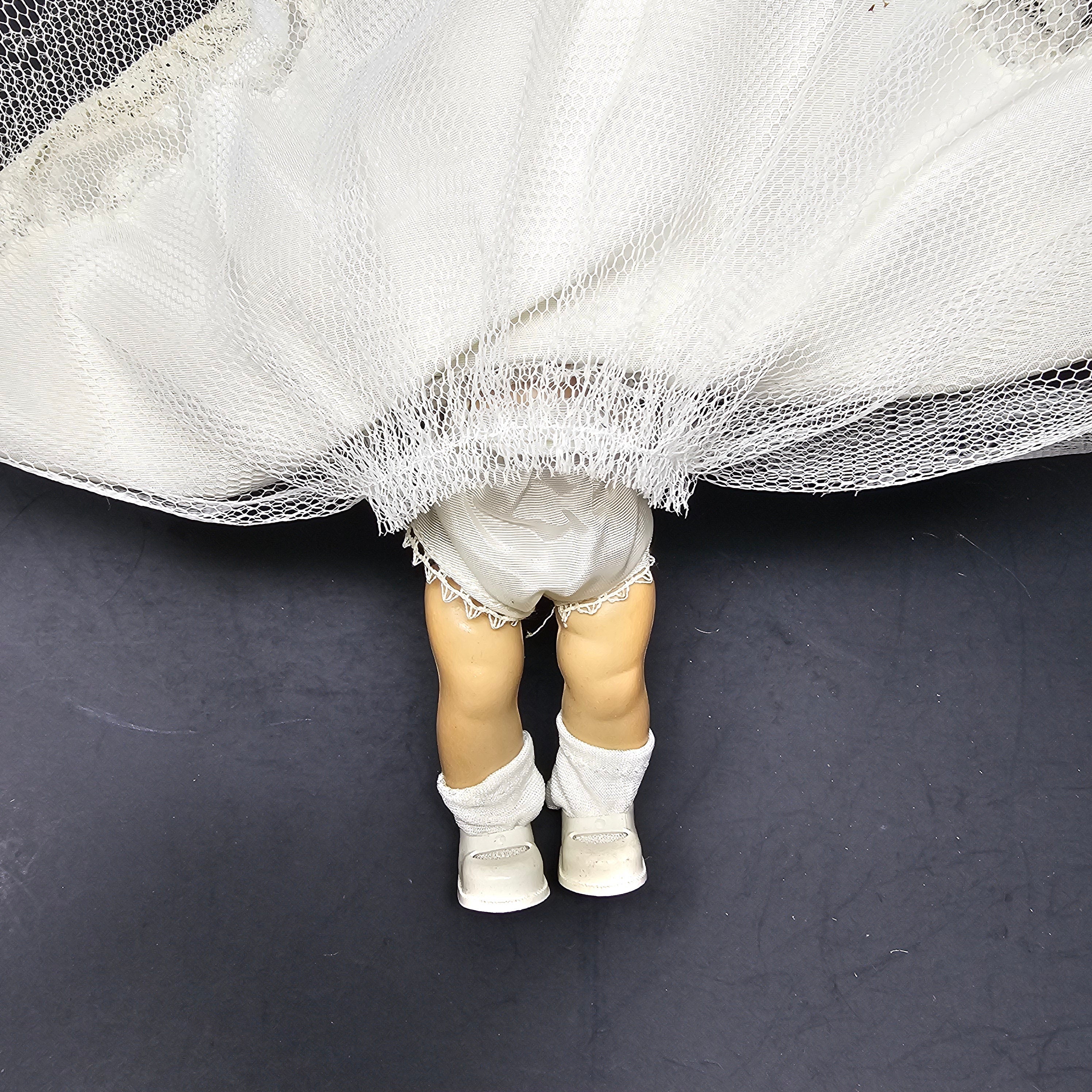 Vogue Ginny Bride Doll 8" Straight Leg Walker 1950's Made In USA