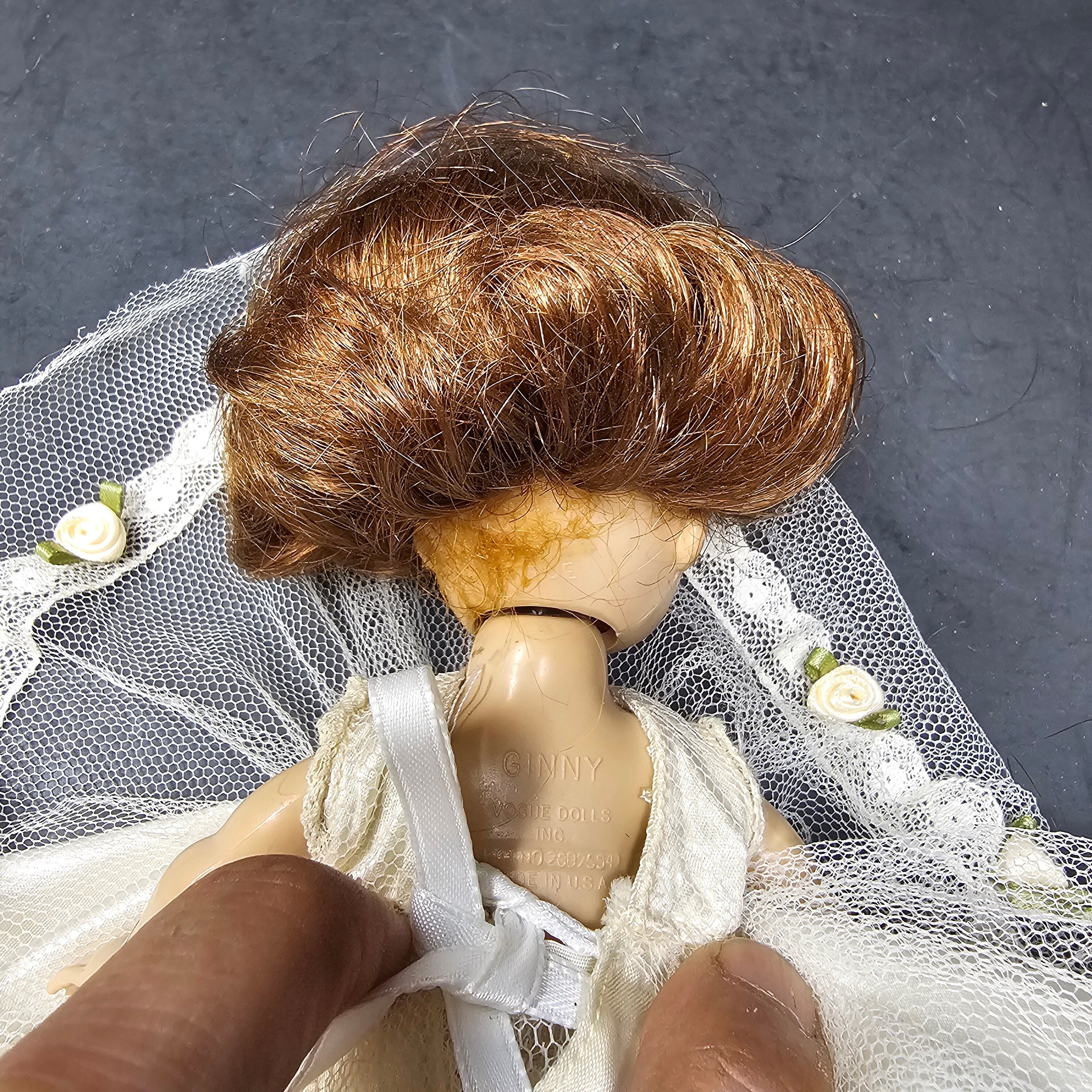 Vogue Ginny Bride Doll 8" Straight Leg Walker 1950's Made In USA