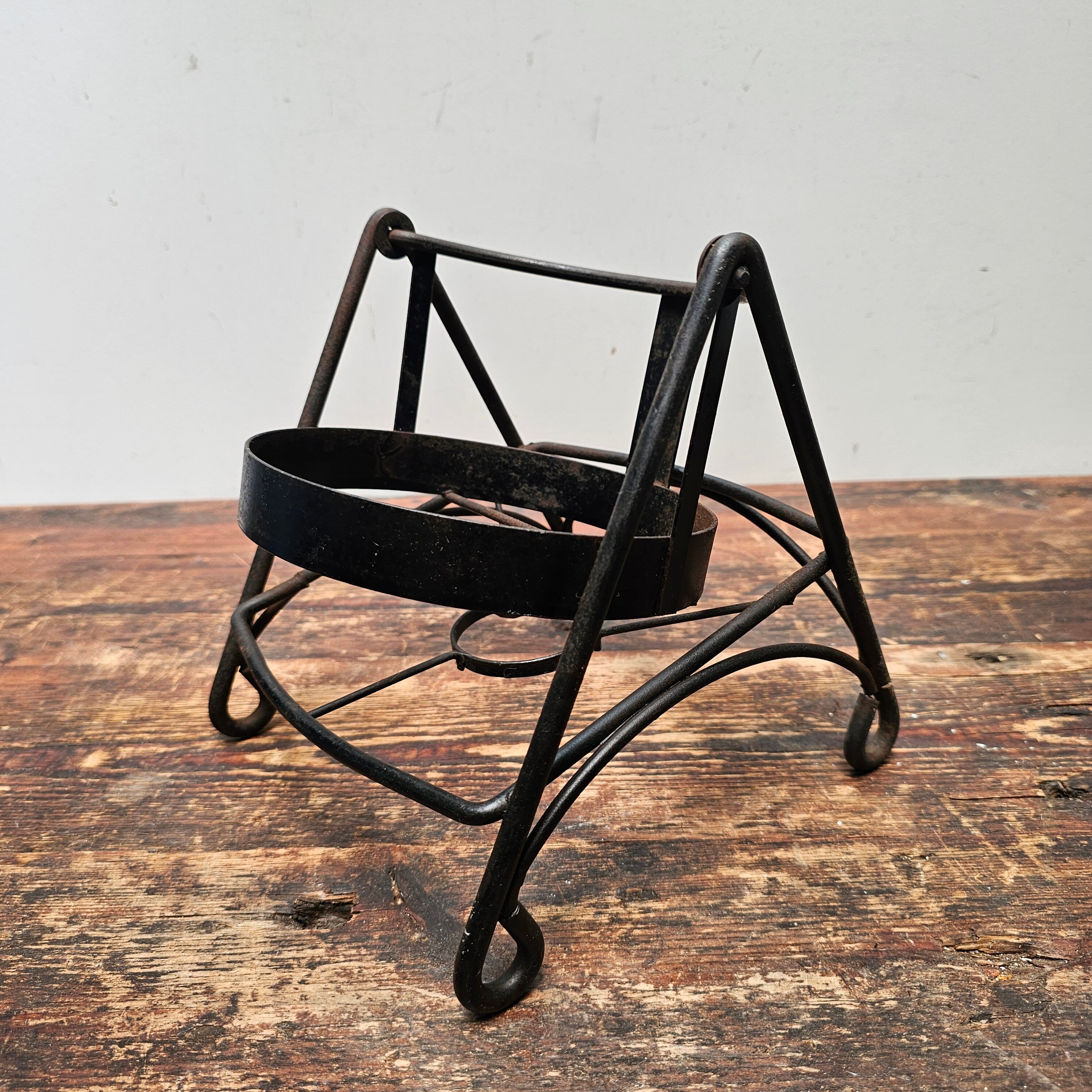 Wrought Iron Bottle Holder Swing Cradle / Flower Pot Holder 8" H x 8" D x 7.5" W