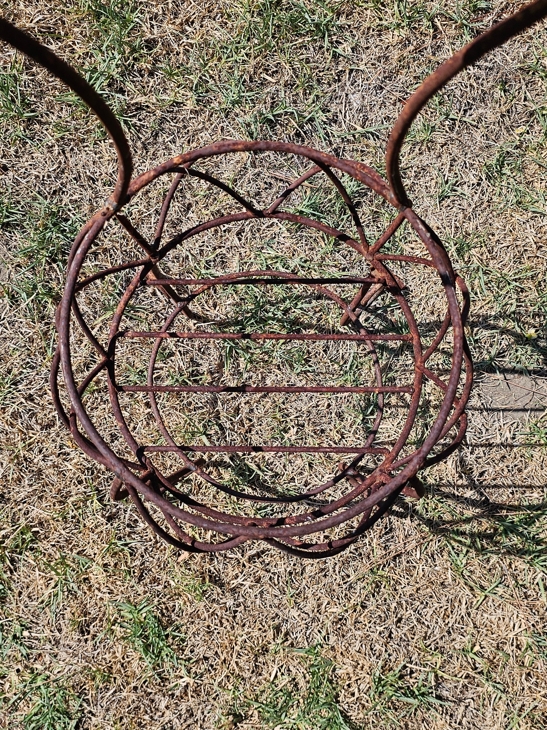 Rustic Metal Wire Chair Shaped Flower Pot Holder 35.5"H