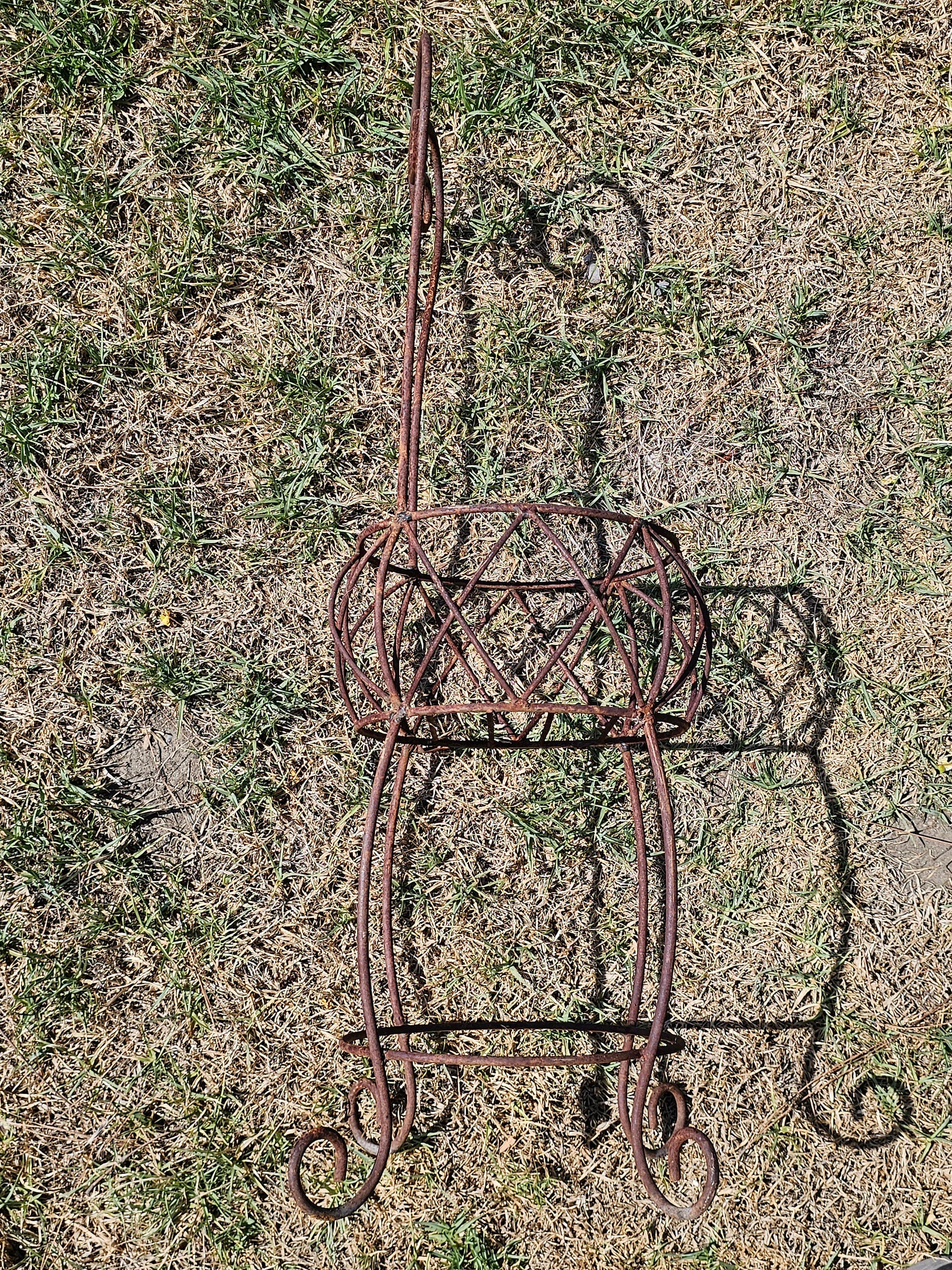 Rustic Metal Wire Chair Shaped Flower Pot Holder 35.5"H