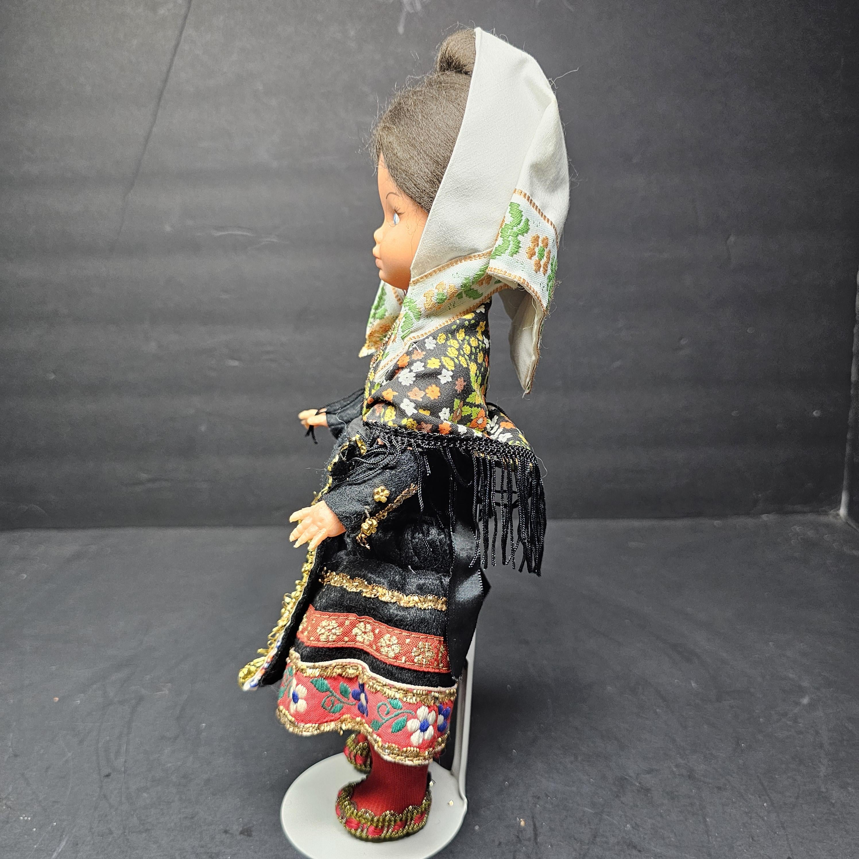 Vintage 11" Spanish Doll Soft Vinyl Face & Hard Plastic Body Made In Spain