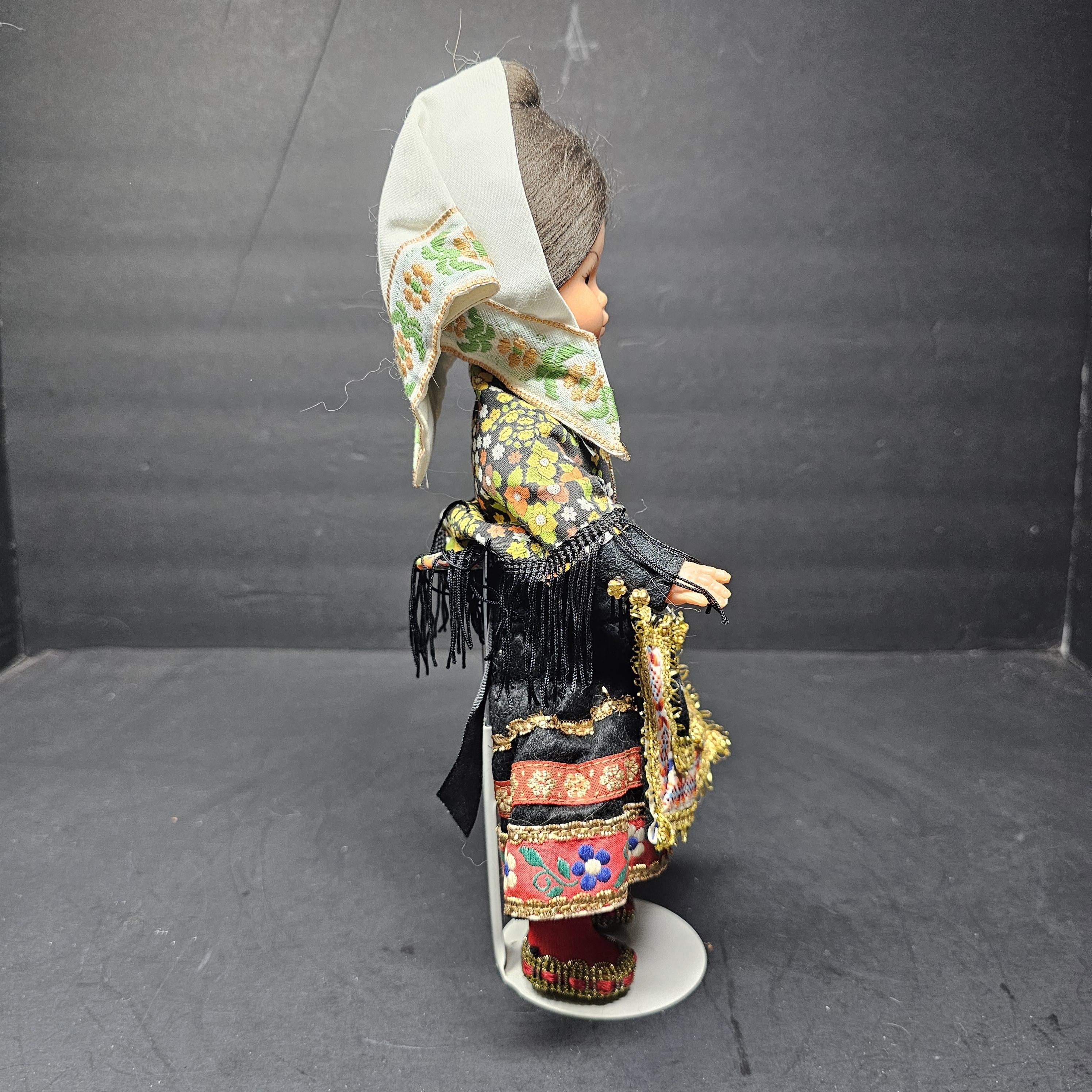 Vintage 11" Spanish Doll Soft Vinyl Face & Hard Plastic Body Made In Spain