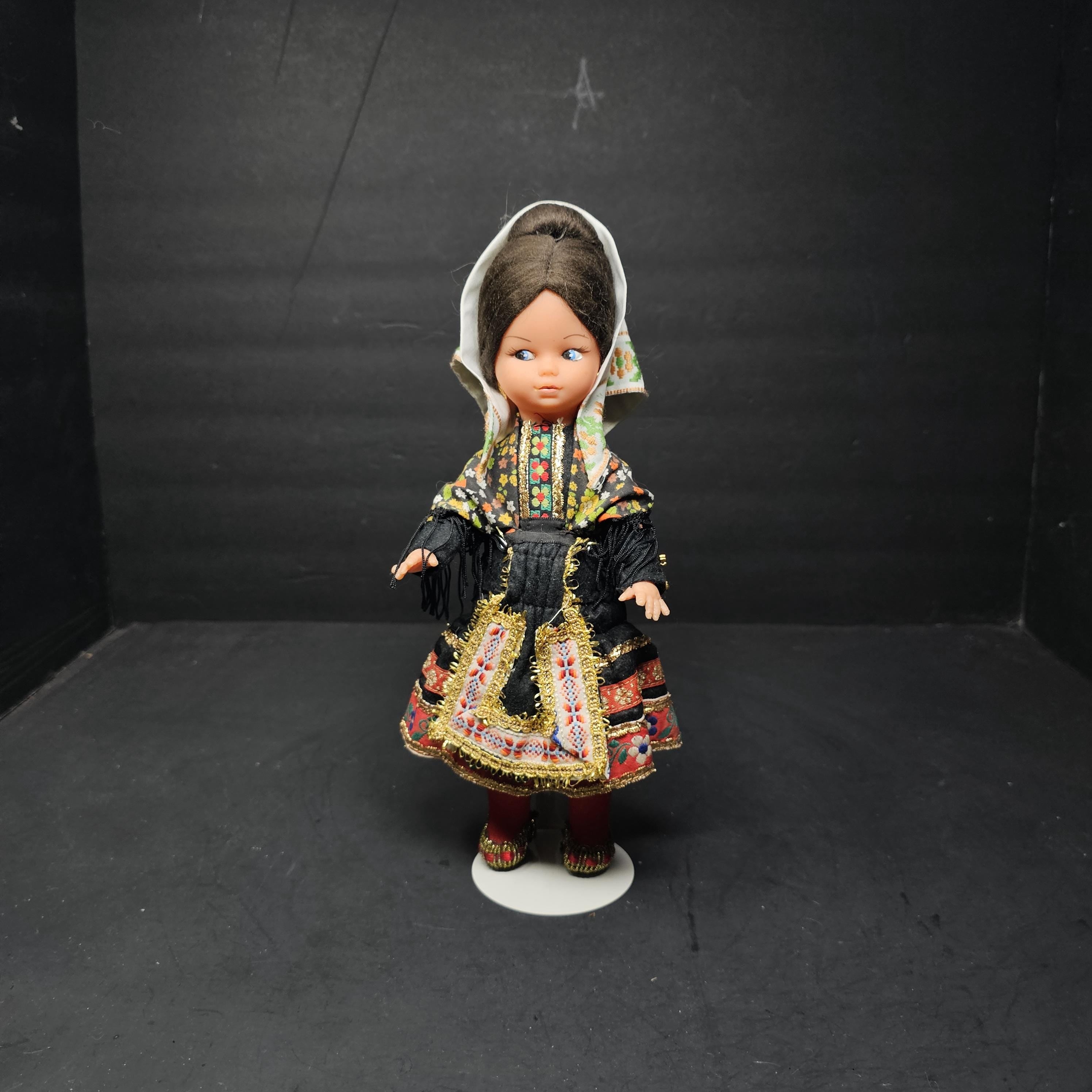 Vintage 11" Spanish Doll Soft Vinyl Face & Hard Plastic Body Made In Spain