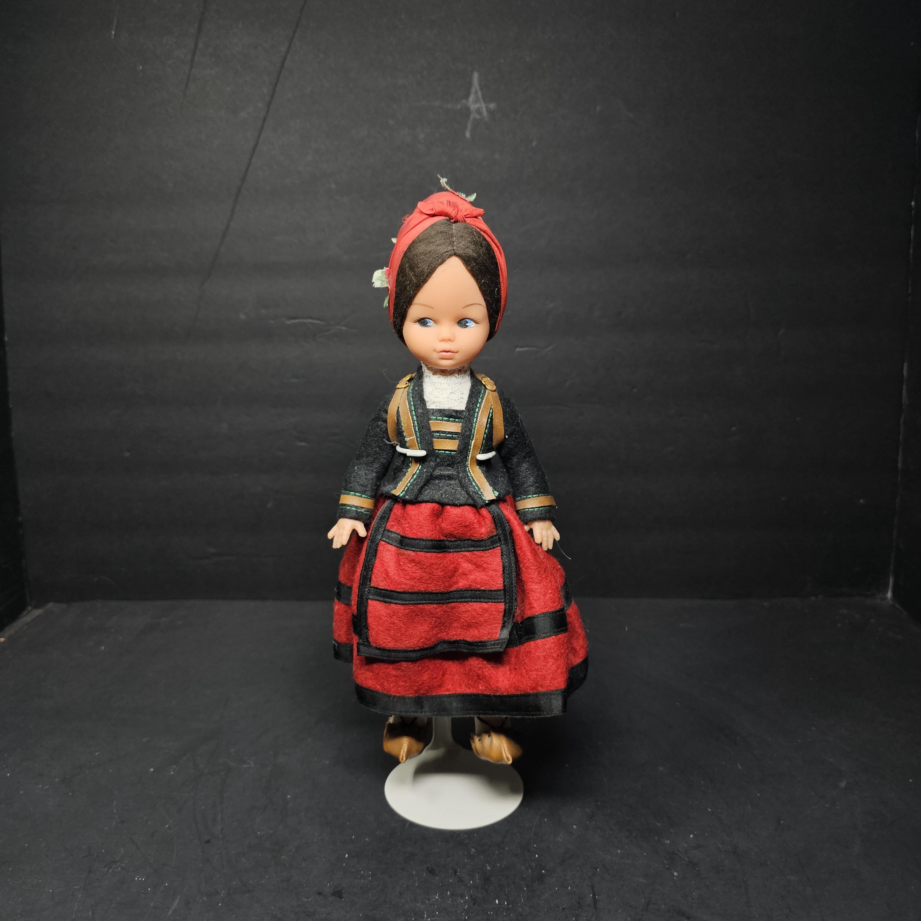 Vintage 11" Spanish Doll Soft Vinyl Face & Hard Plastic Body Made In Spain