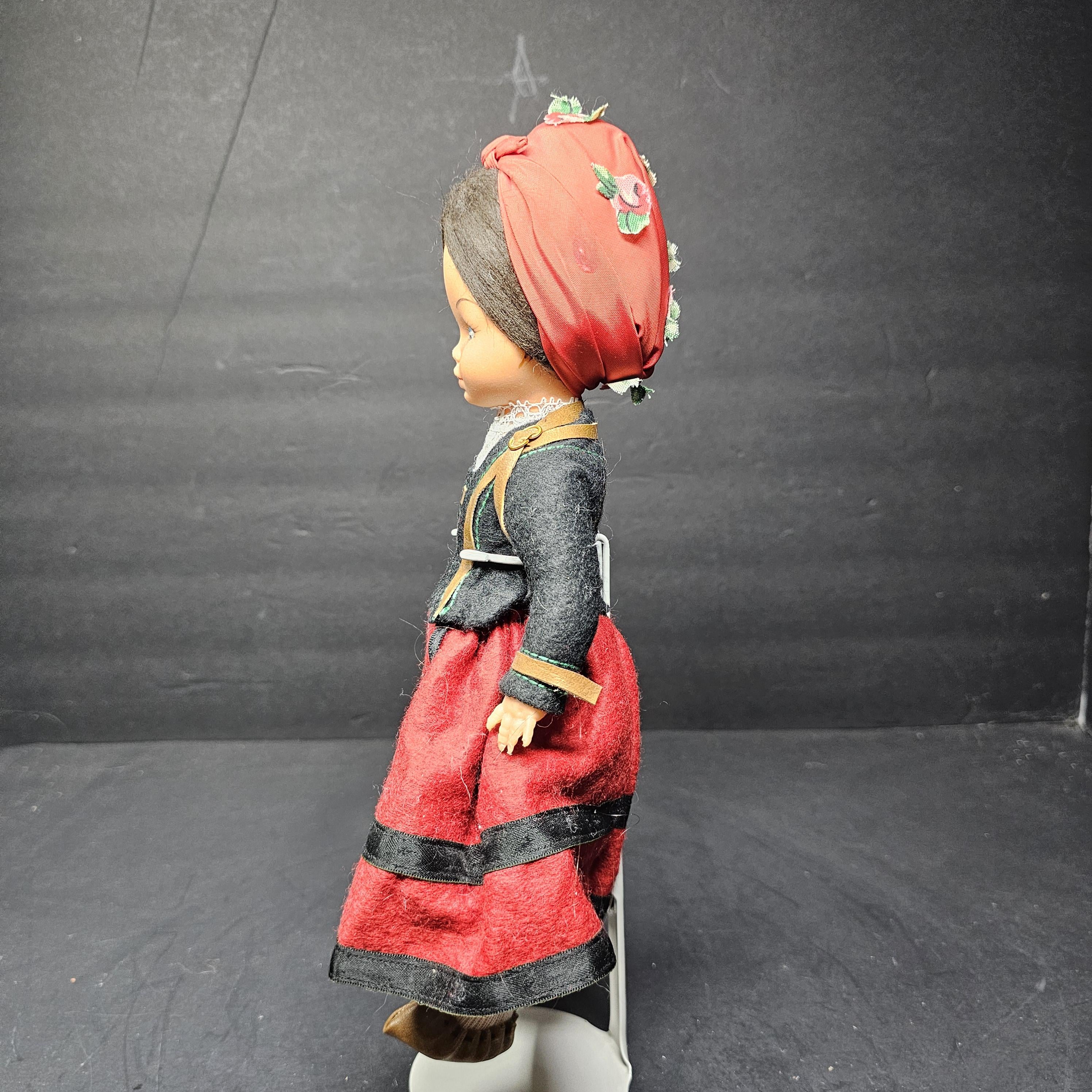 Vintage 11" Spanish Doll Soft Vinyl Face & Hard Plastic Body Made In Spain