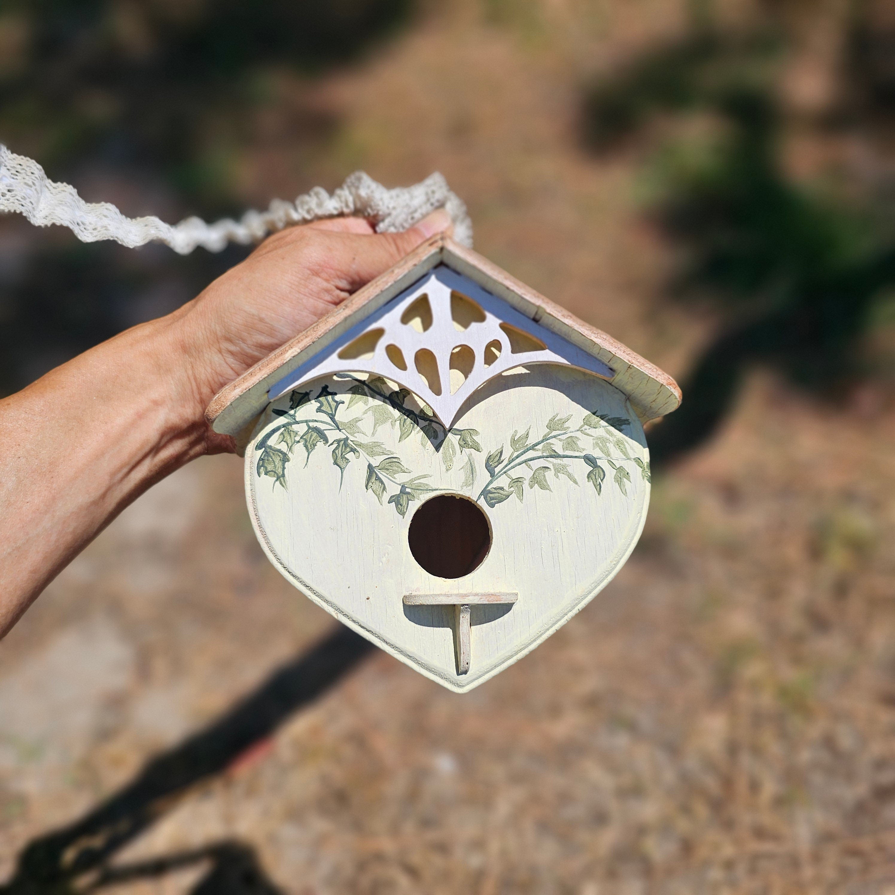 Rustic Hanging Bird House 6"L x 6"D x 5.5"H