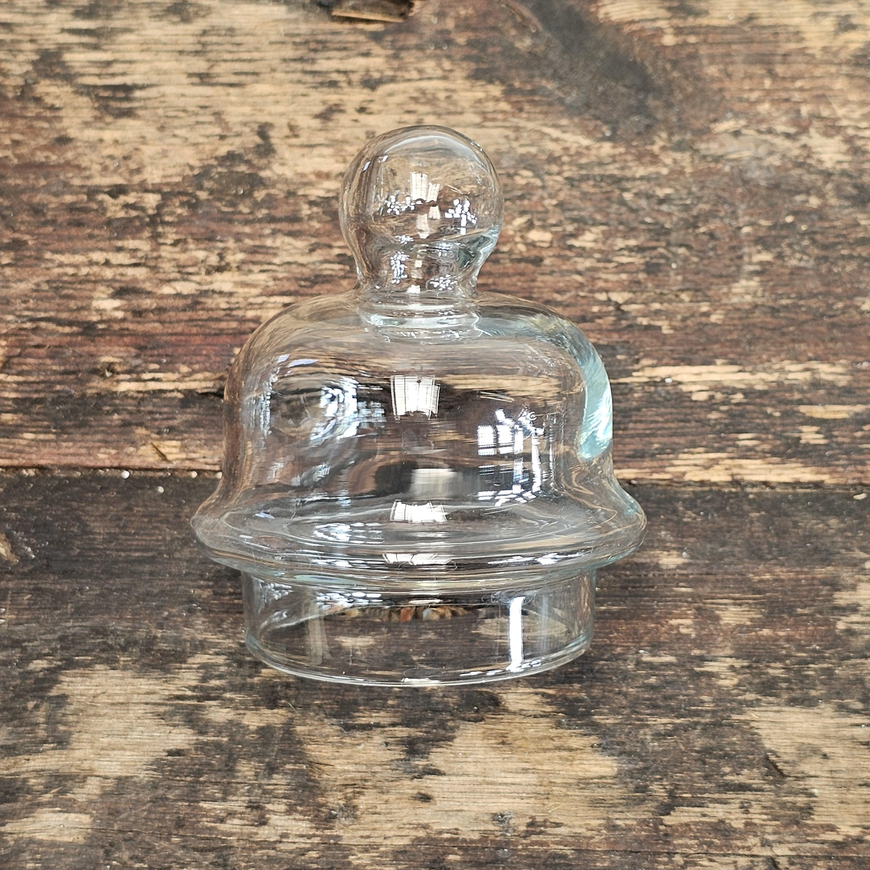 Vintage Apothecary Clear Glass Ginger Jar 4" Dia x 7.5" H