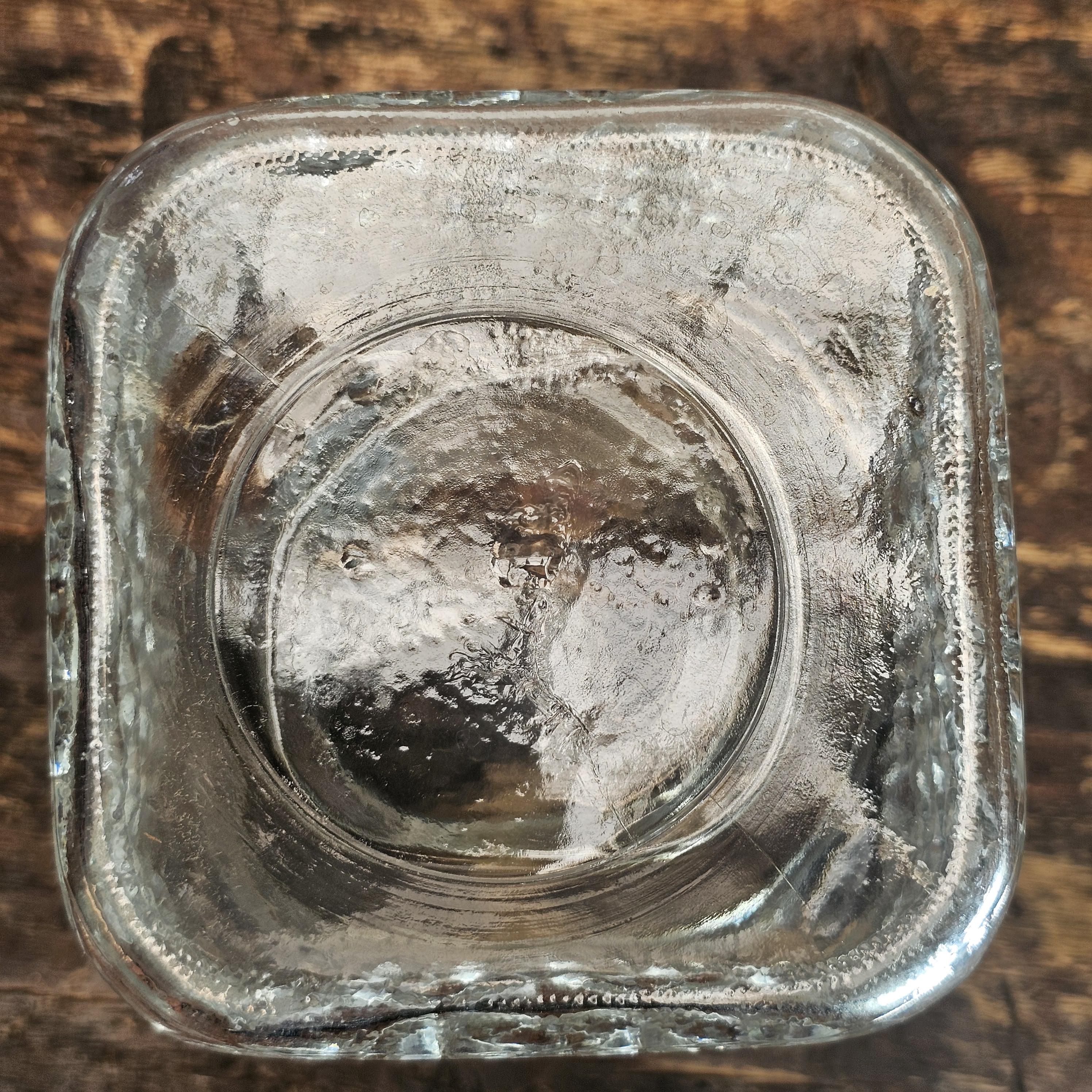 The Anchor Hocking Wexford Diamond Cut Glass Canister 4.5" x 4.5" x 9.25"H