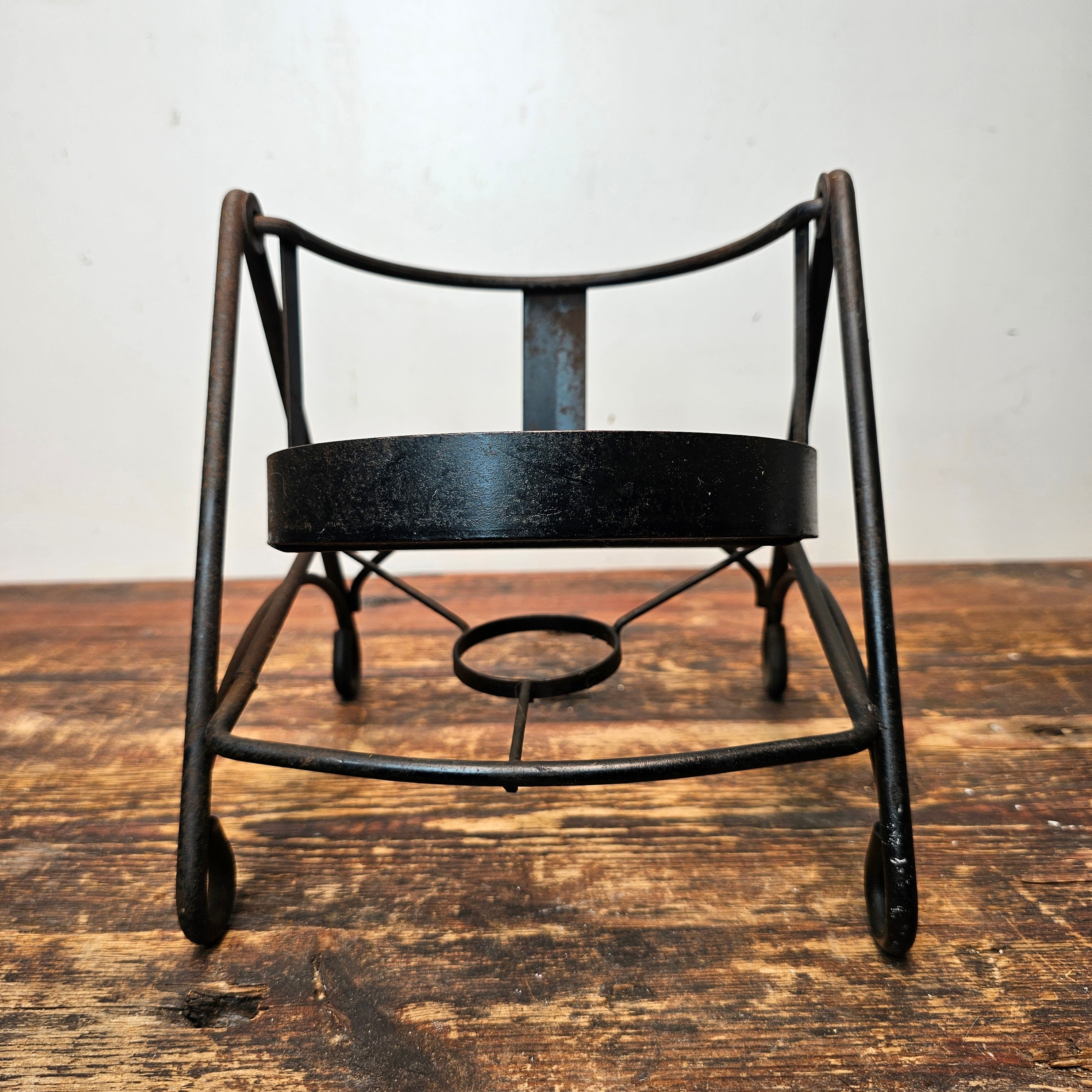 Wrought Iron Bottle Holder Swing Cradle / Flower Pot Holder 8" H x 8" D x 7.5" W