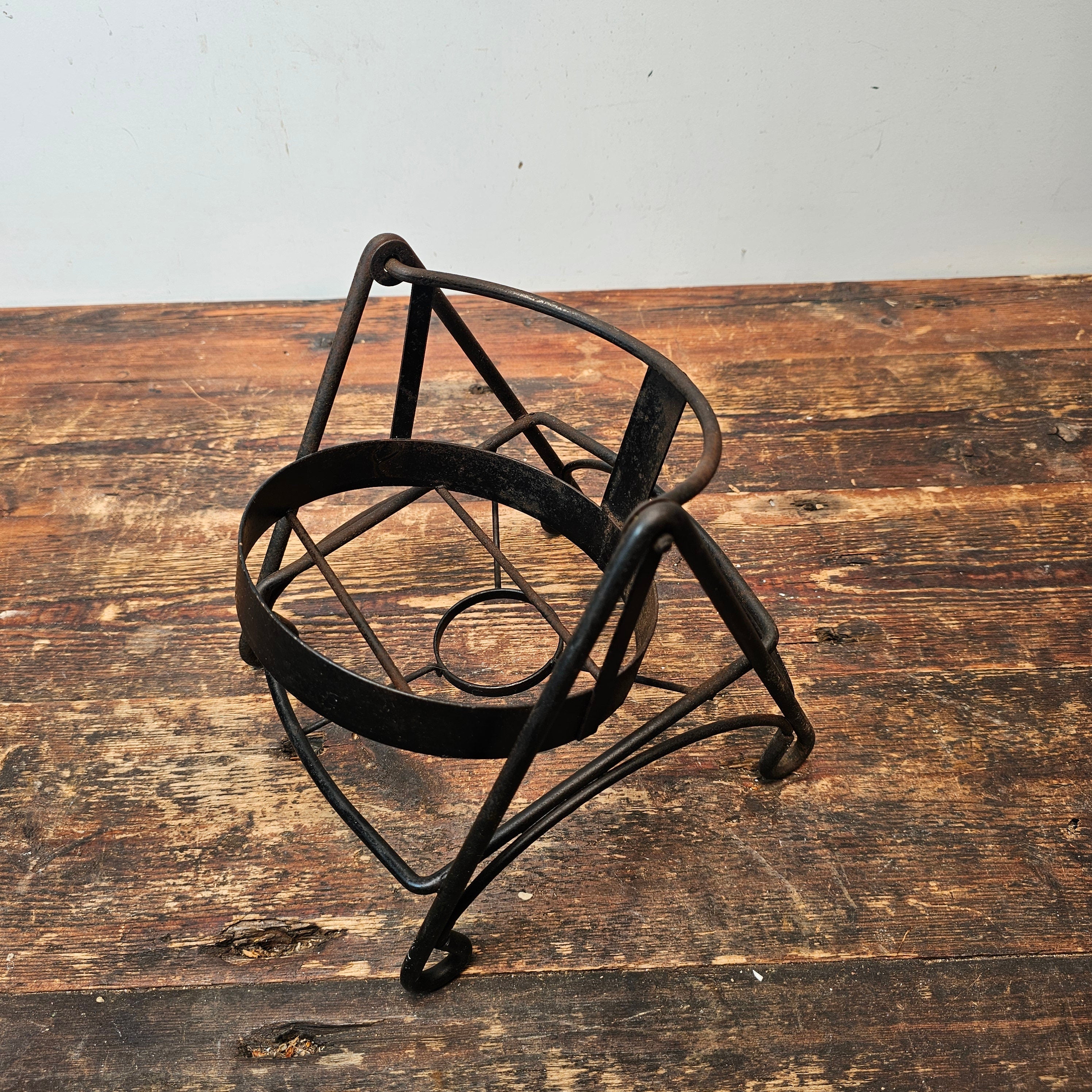 Wrought Iron Bottle Holder Swing Cradle / Flower Pot Holder 8" H x 8" D x 7.5" W