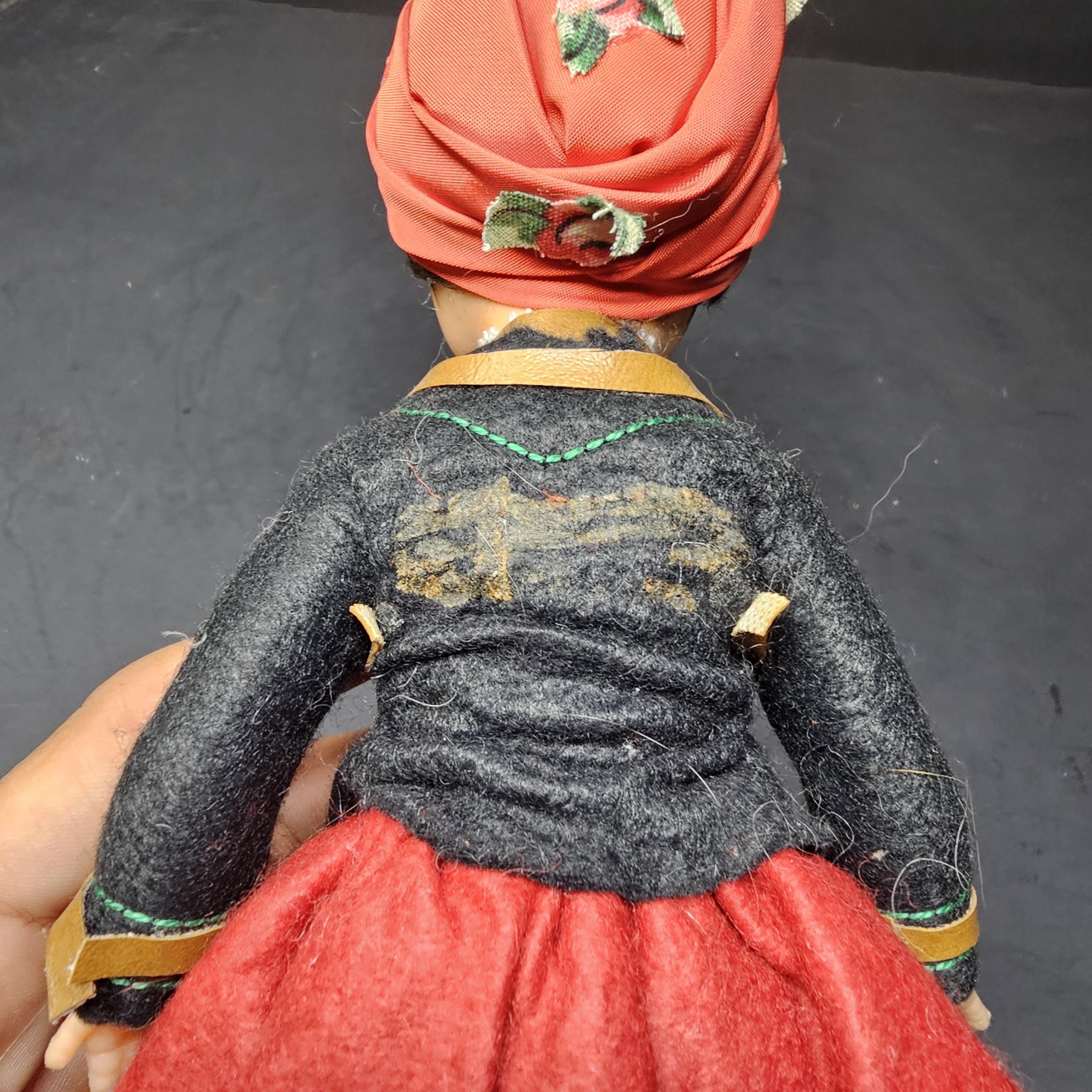 Vintage 11" Spanish Doll Soft Vinyl Face & Hard Plastic Body Made In Spain