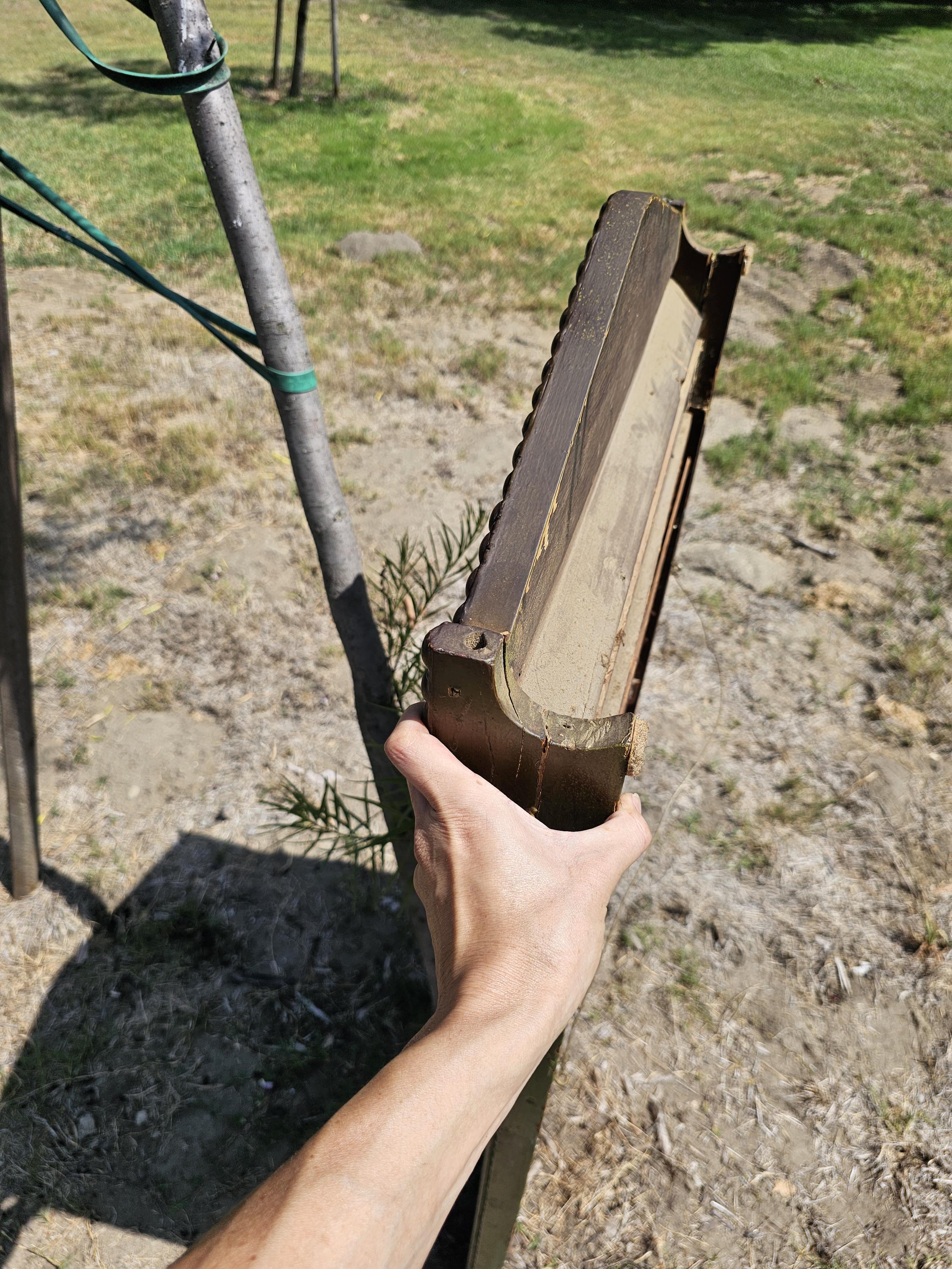 Local Pickup Only Antique Green Carved Wood Wall Mirror 54" Tall x 27.25" Wide x 4" D