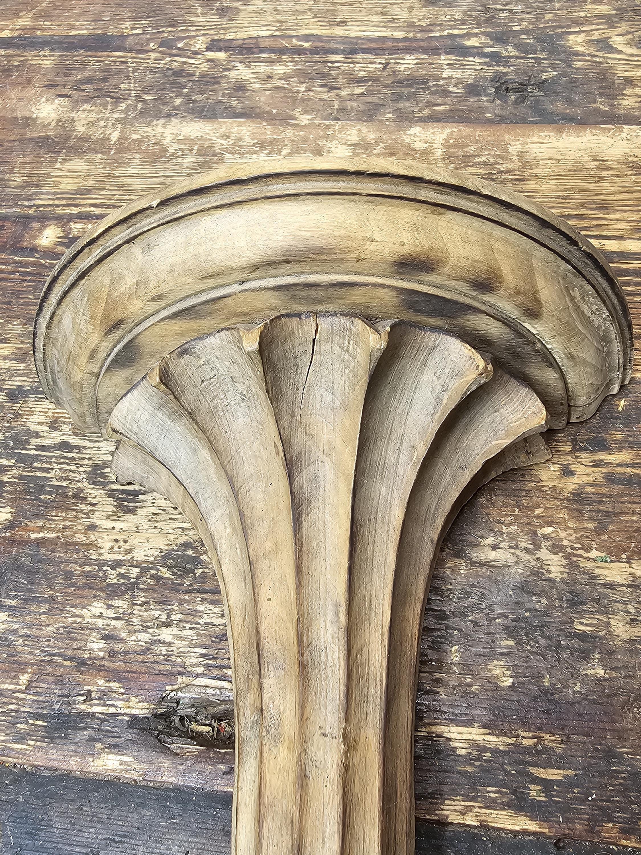 Vintage Hand Carved Italian Florentine Wood Shelf Bracket 9 5/8"H
