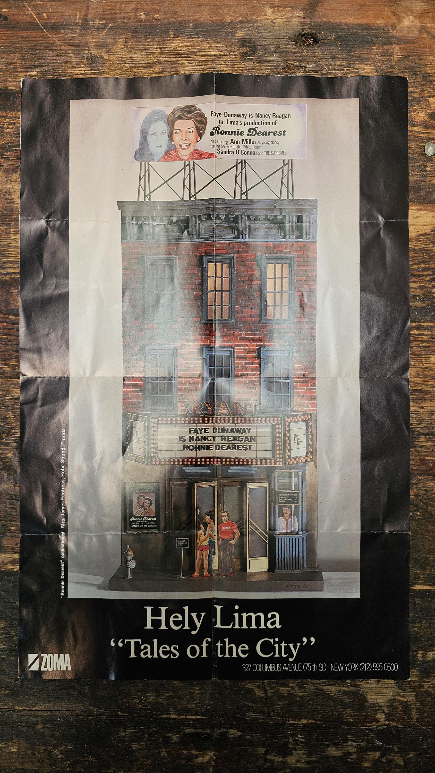Hely Lima Signed - New York Facades, 1981 - 1982 - Exhibition Poster